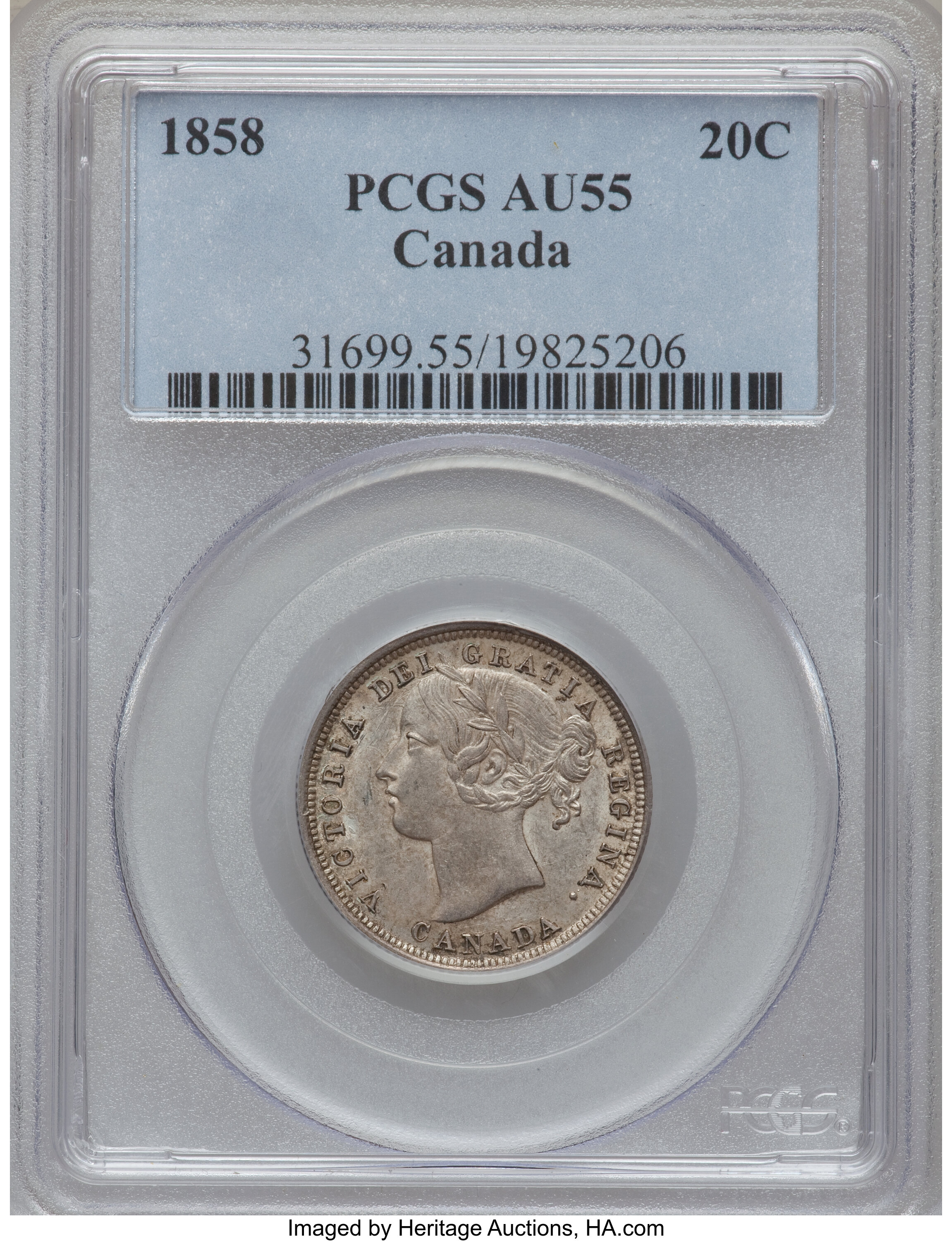 Canada: Victoria 20 Cents 1858,...
