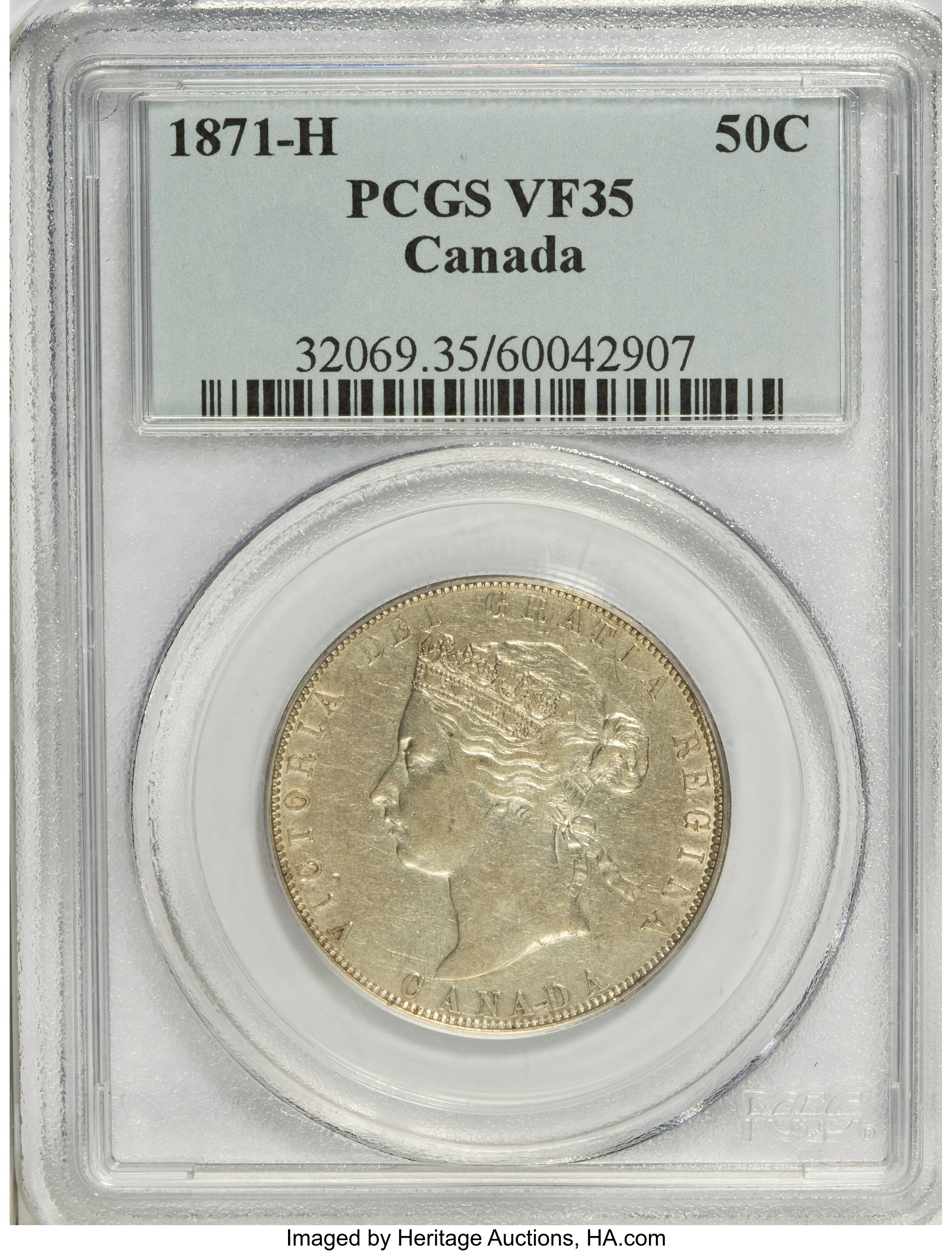 Canada: Victoria 50 Cents 1871-H,...