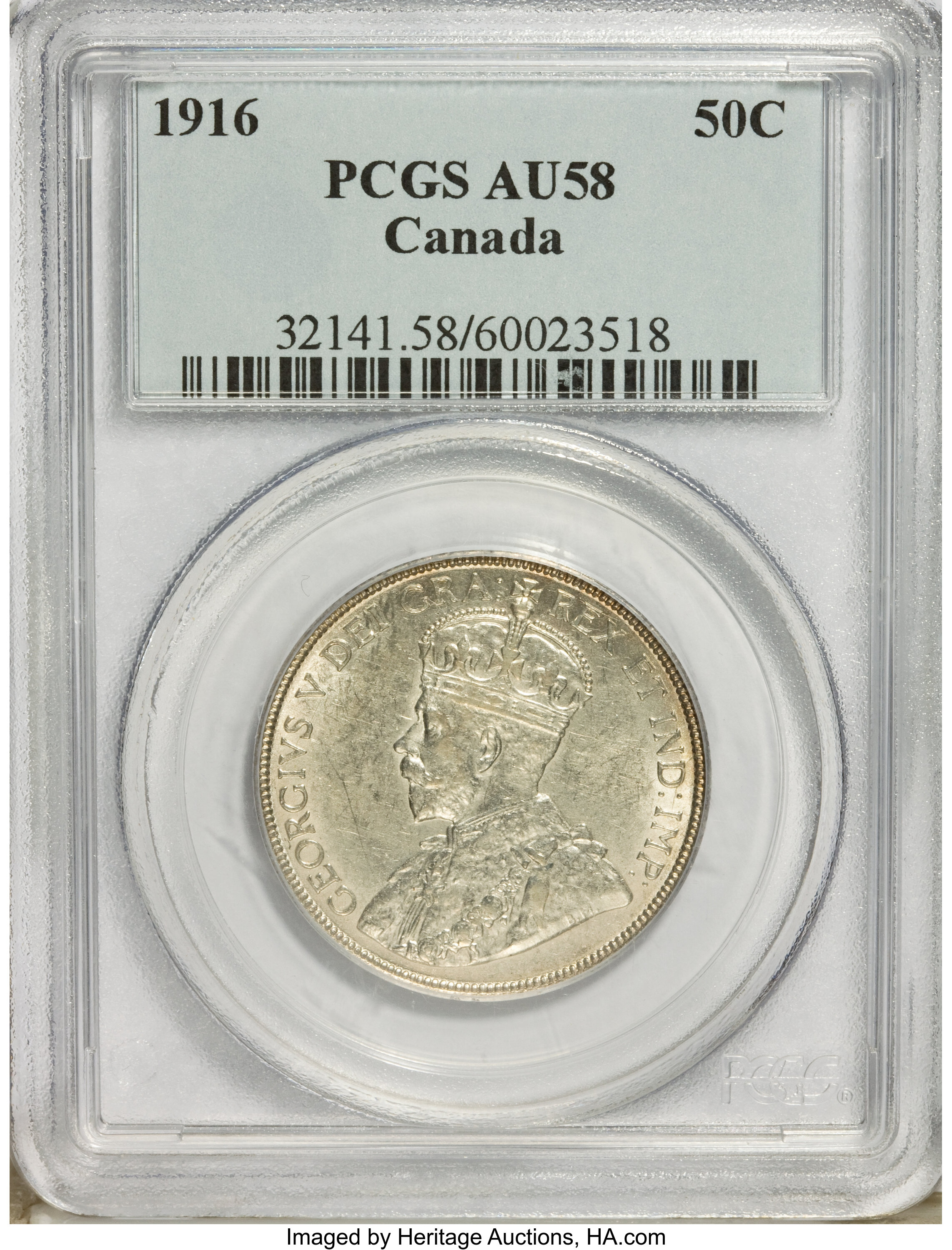 Canada: George V 50 Cents 1916,...