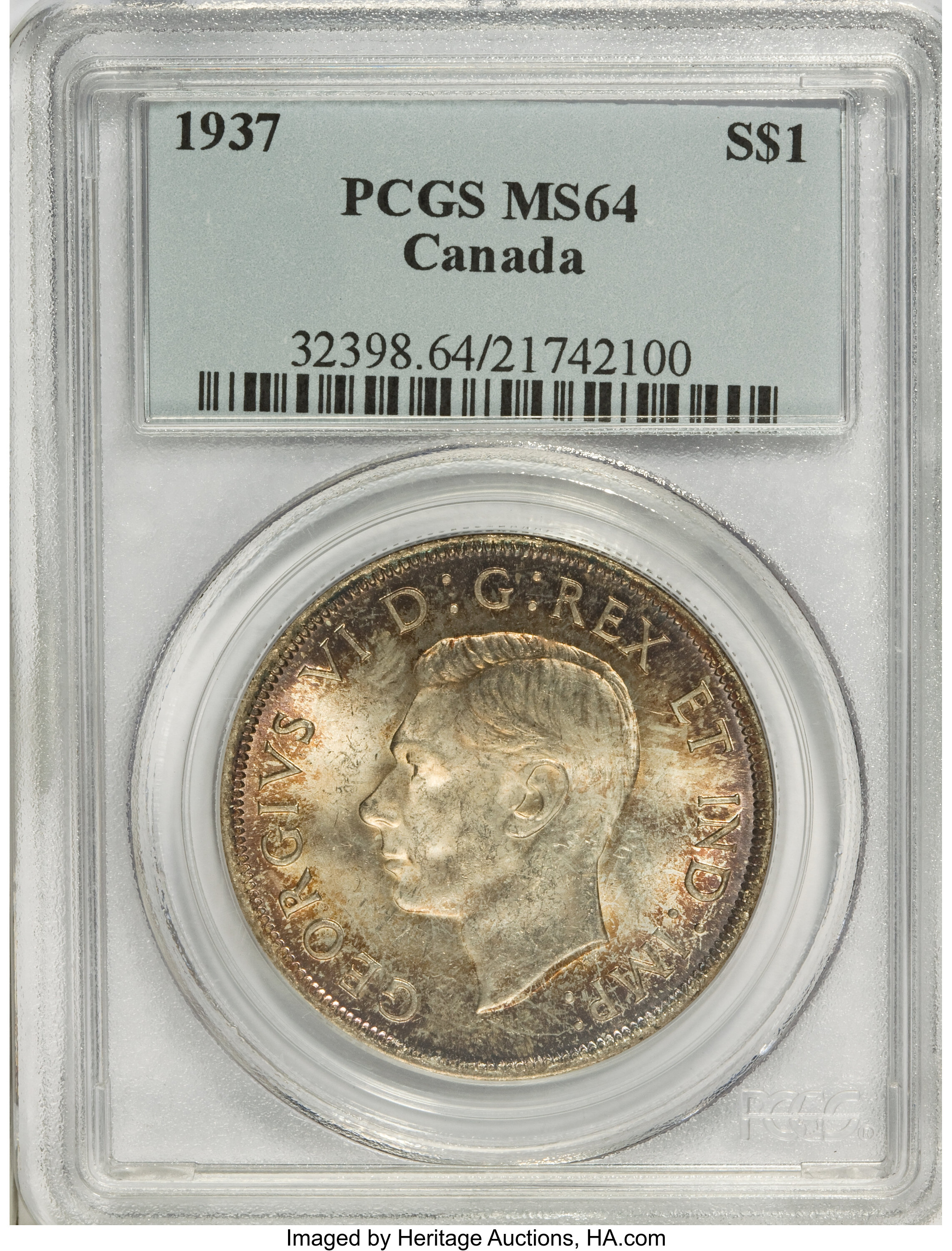 Canada: George VI Dollar 1937,...