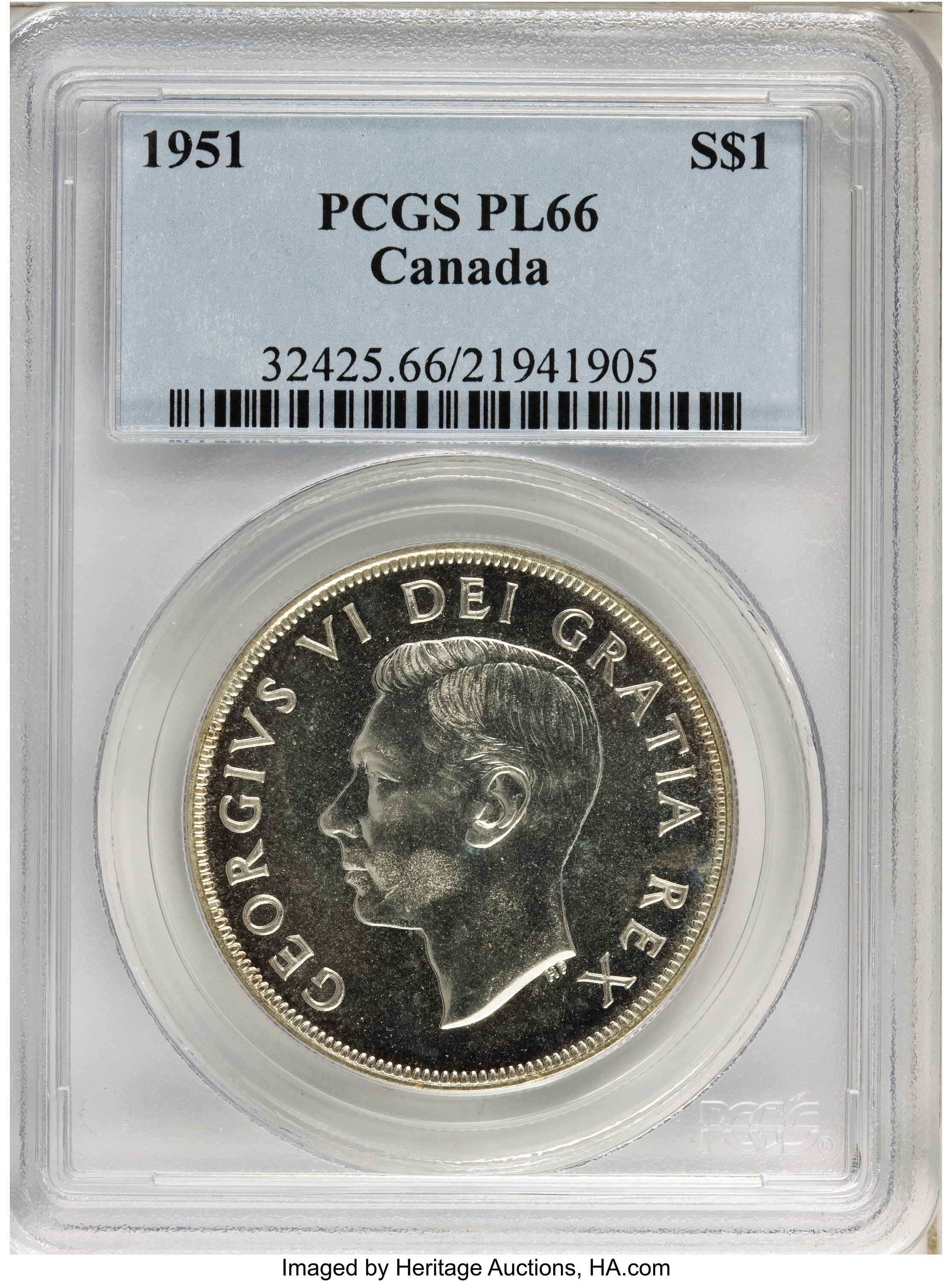 Canada: George VI Dollar 1951 FWL,...