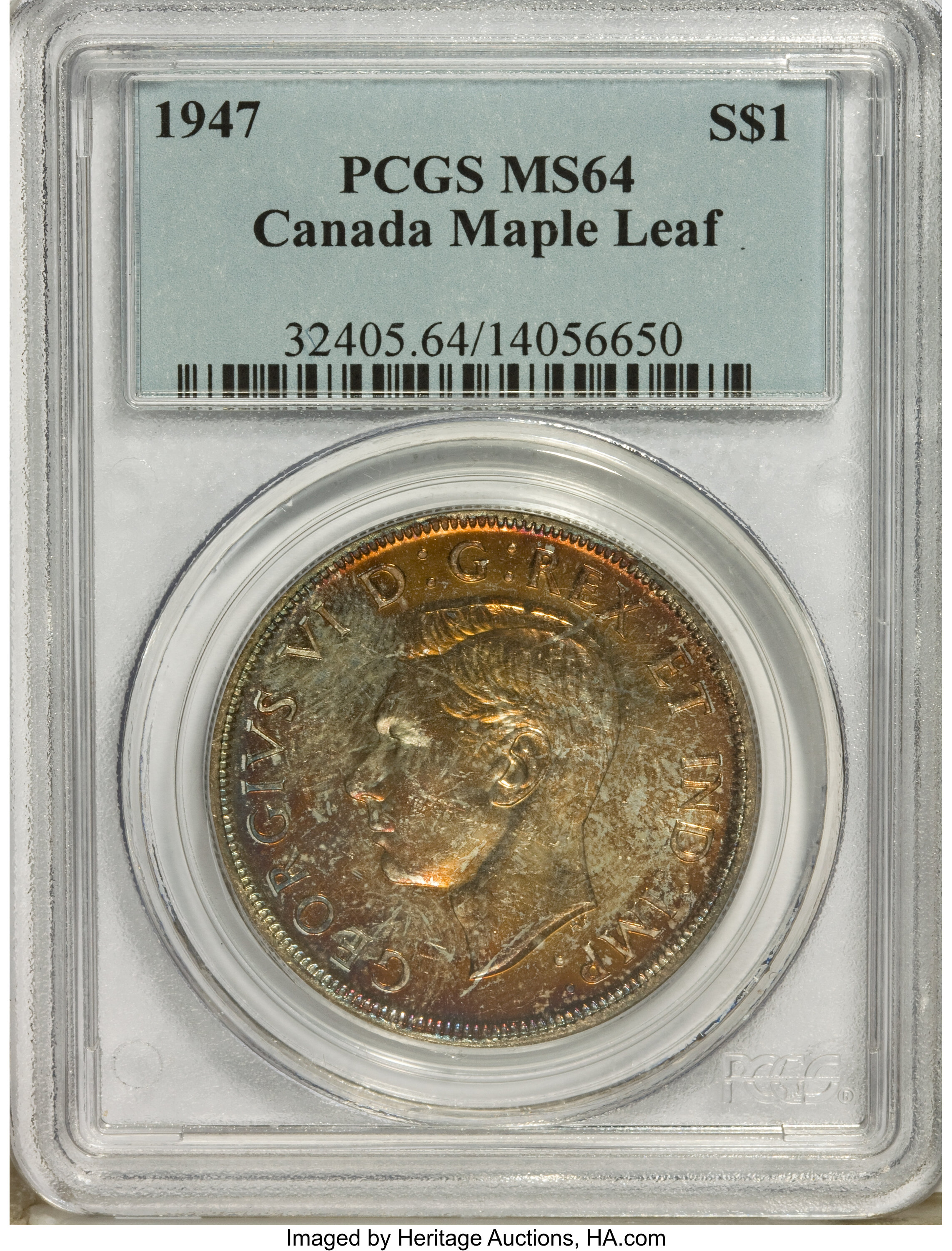 1947 S$1 Maple Leaf MS (KM-37) MS64 thumbnail 11