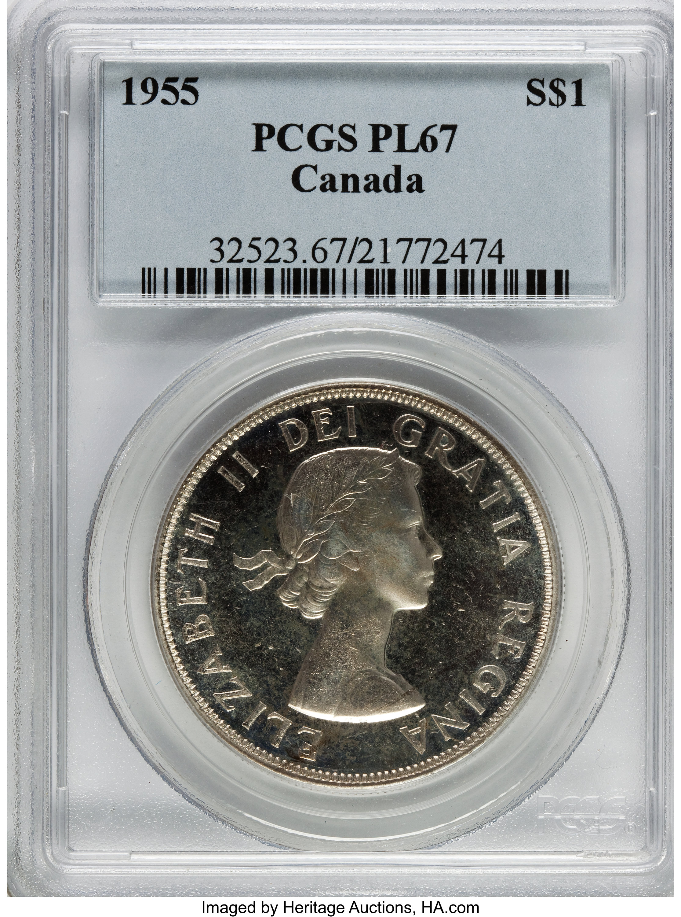 Canada: Elizabeth II Dollar 1955,...