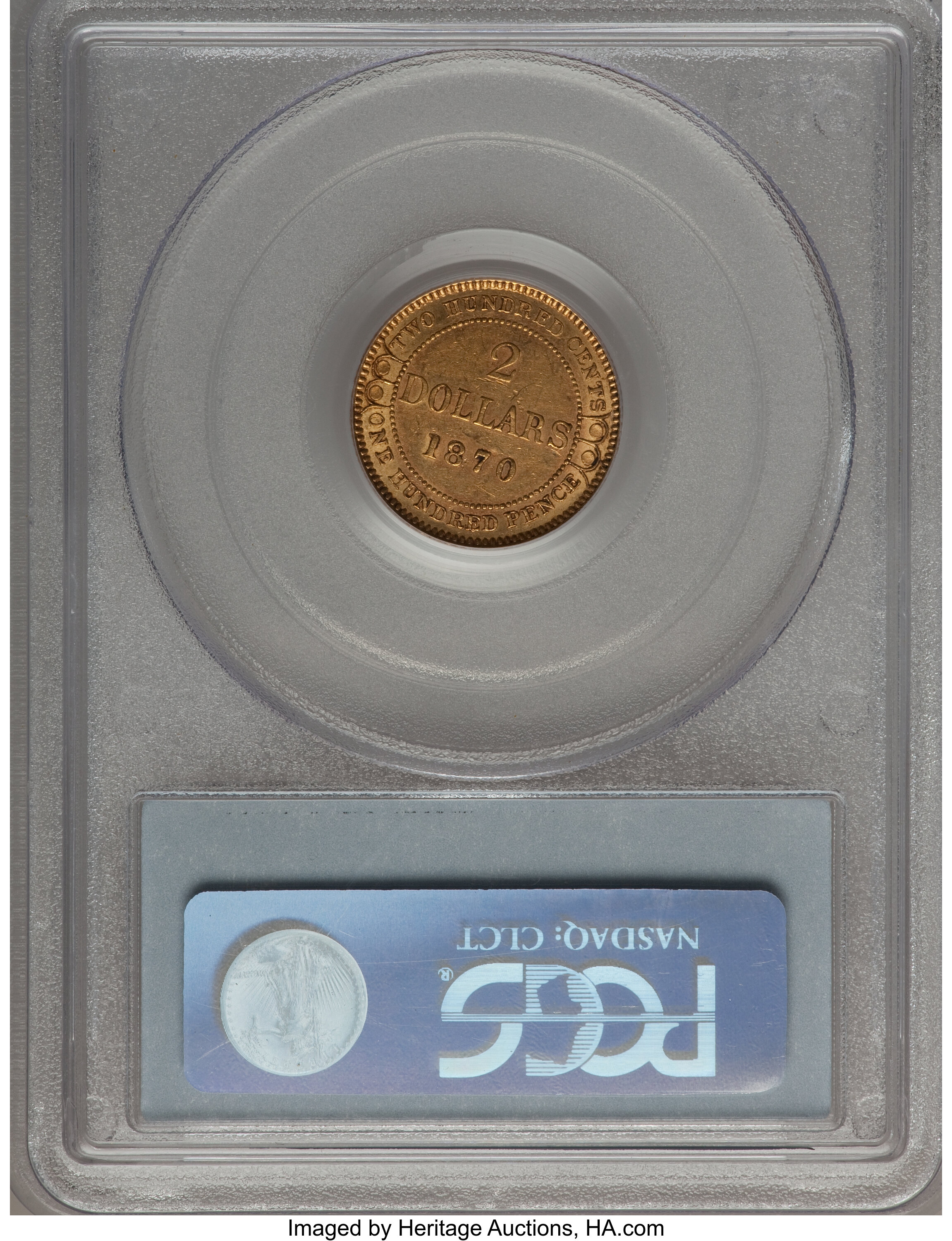 1870 $2 Newfoundland, 3 Dots AU50 thumbnail 3