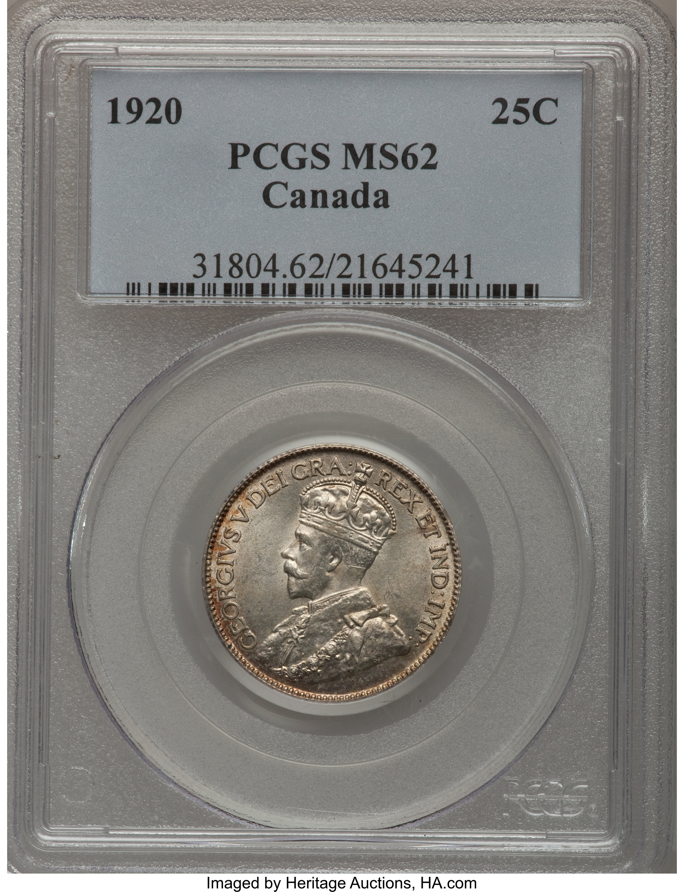 Canada: George V 25 Cents 1920,...