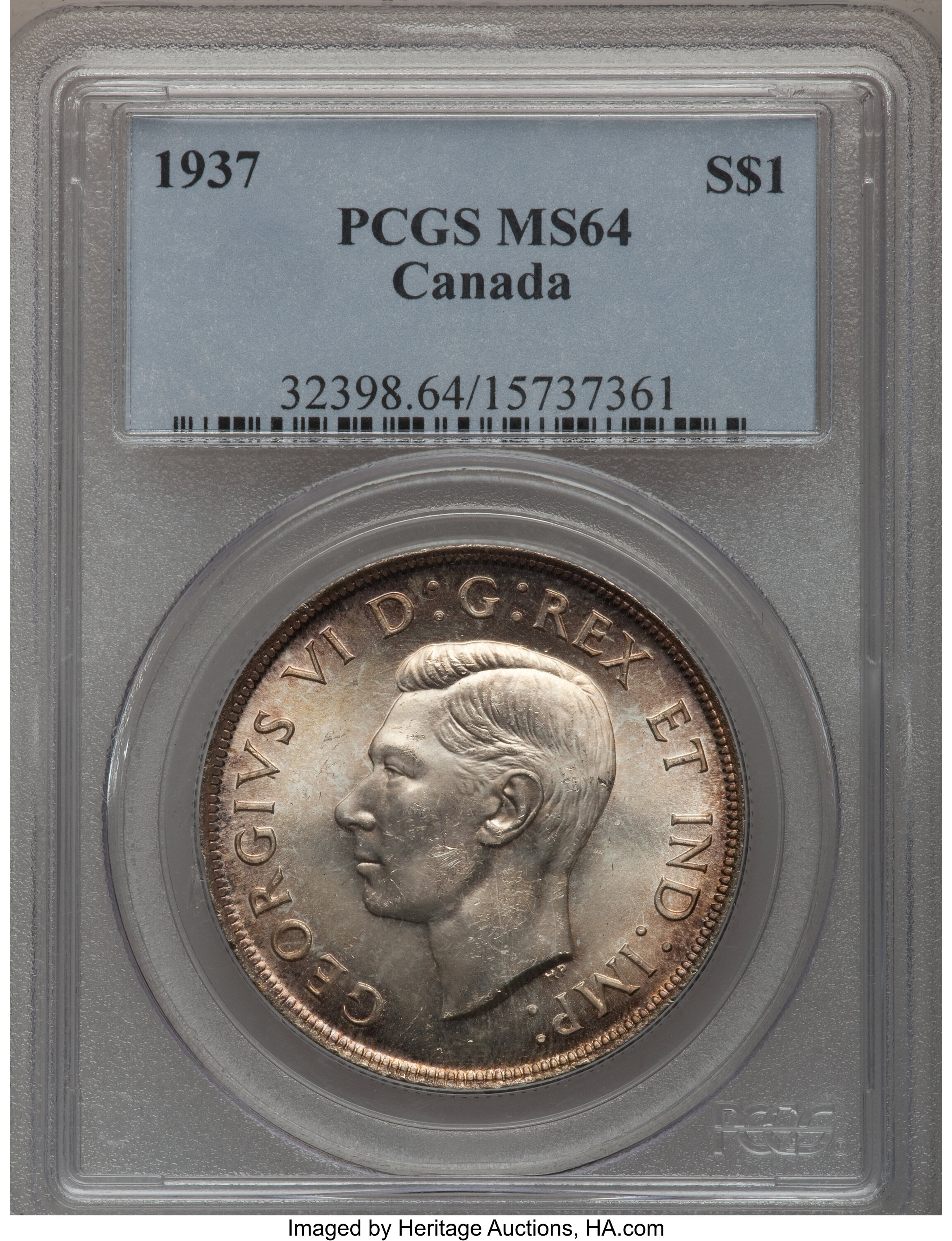 Canada: George VI Dollar 1937,...