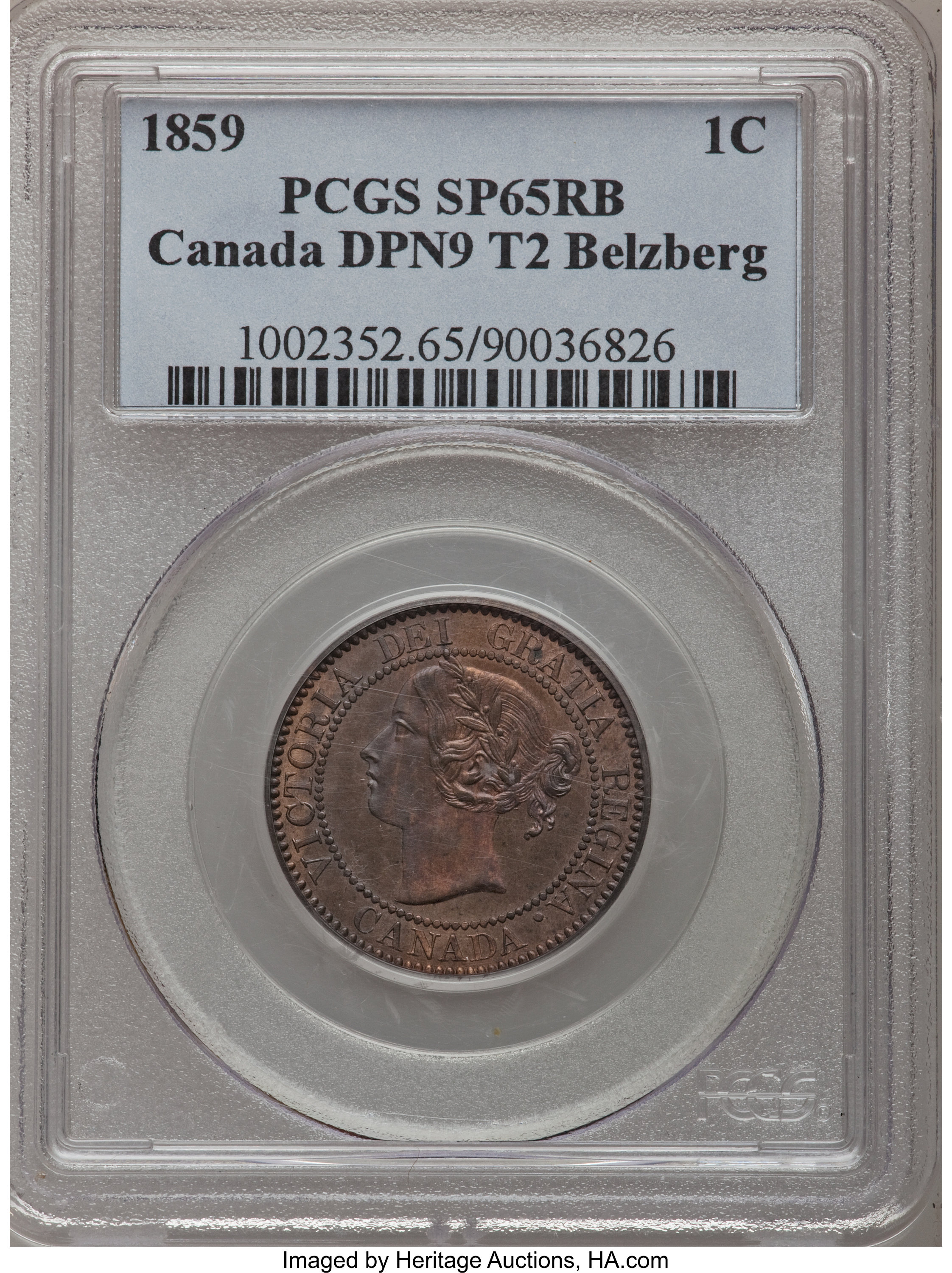 1859 1c Province of Canada, Narrow 9             SP RB MS65 RB thumbnail 6