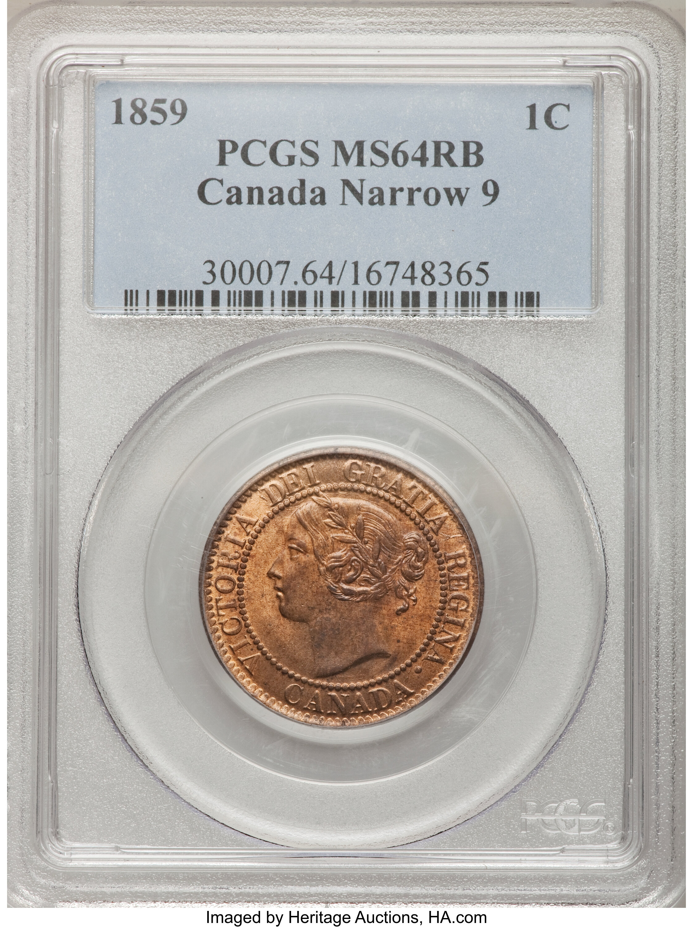 1859 1c Province of Canada, Narrow 9 MS RB MS64 RB thumbnail 24