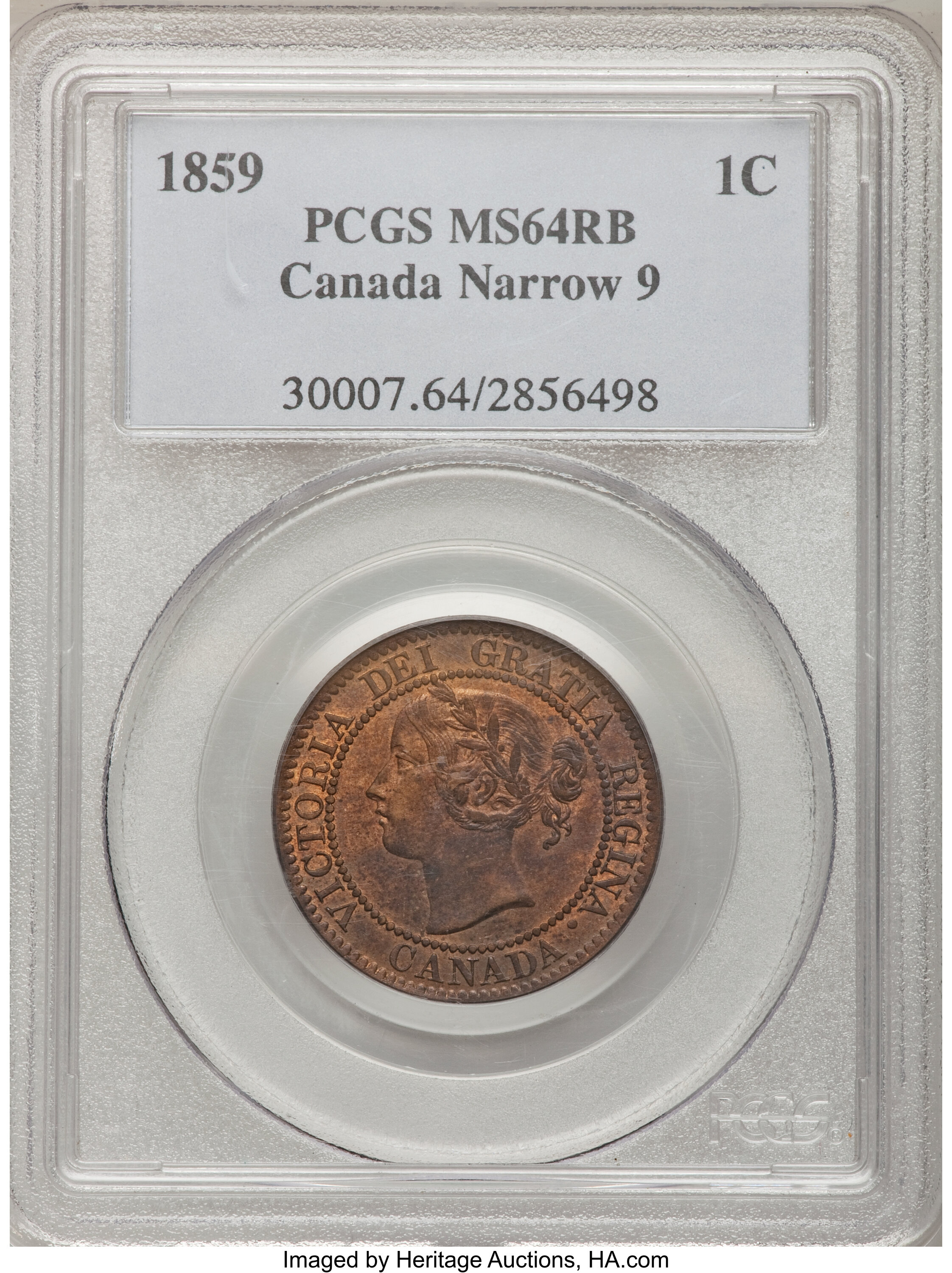 1859 1c Province of Canada, Narrow 9 MS RB MS64 RB thumbnail 22
