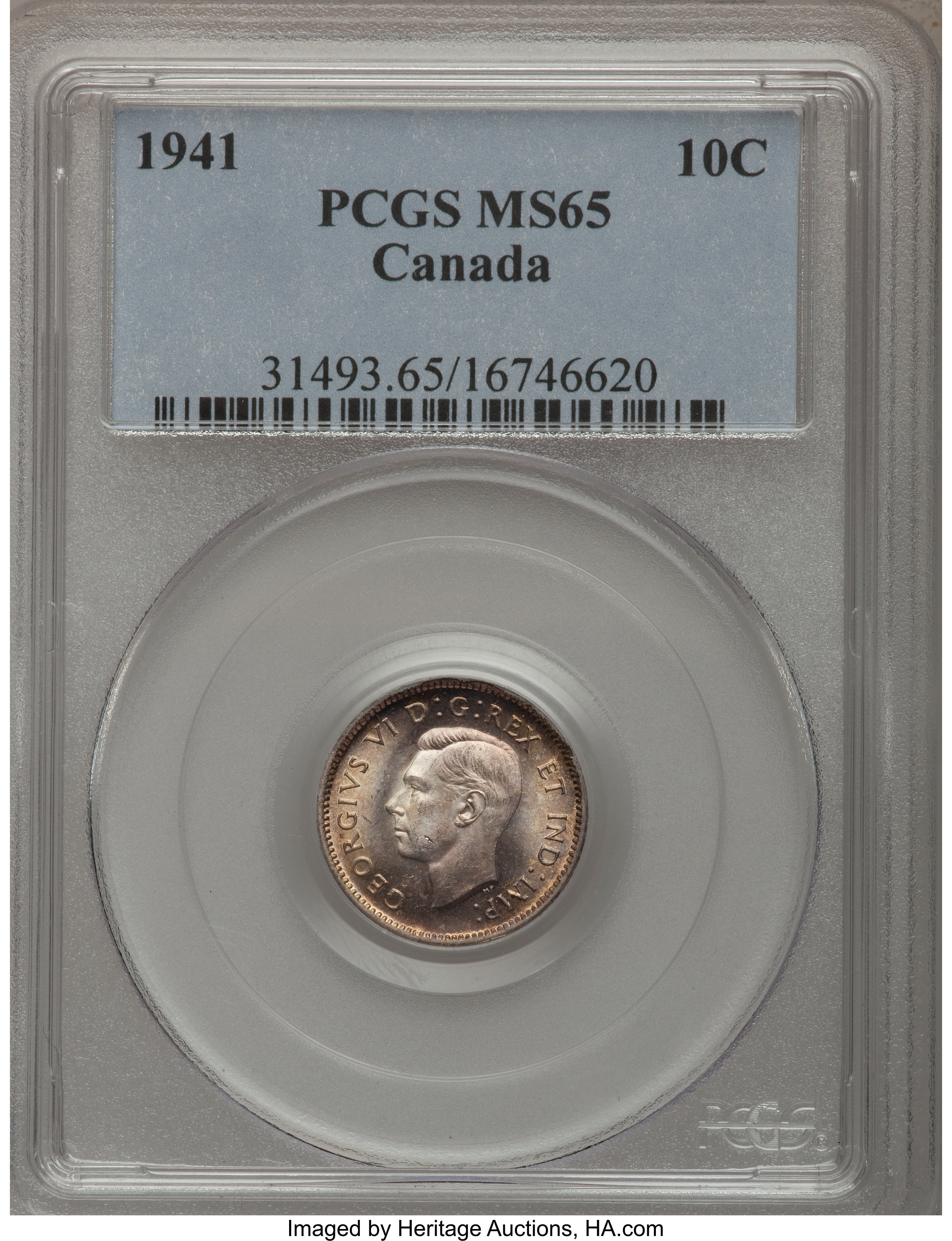 Canada: George VI 10 Cents 1941,...