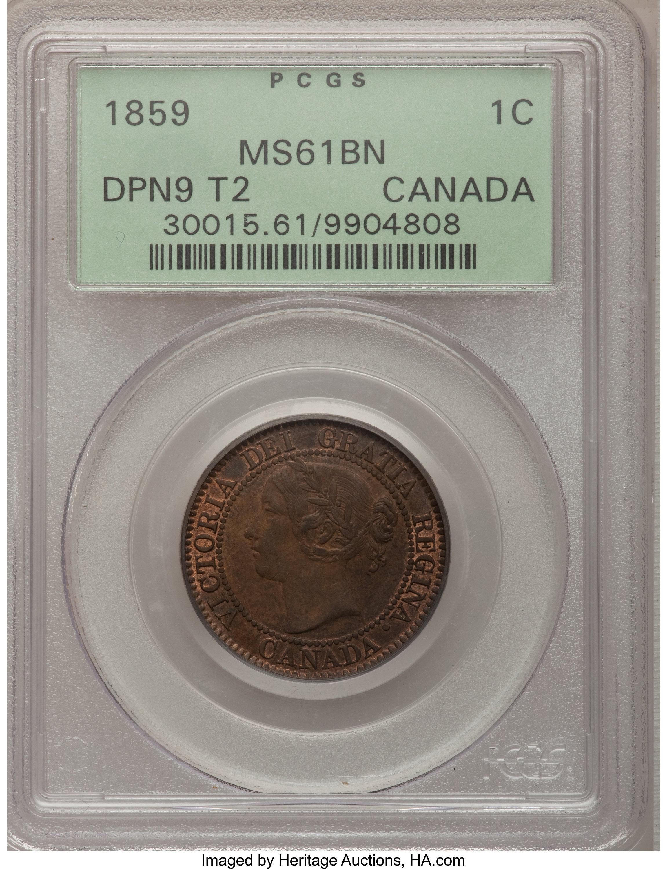 1859 1c Province of Canada, Narrow 9, DP-2 MS BN MS61 BN thumbnail 4