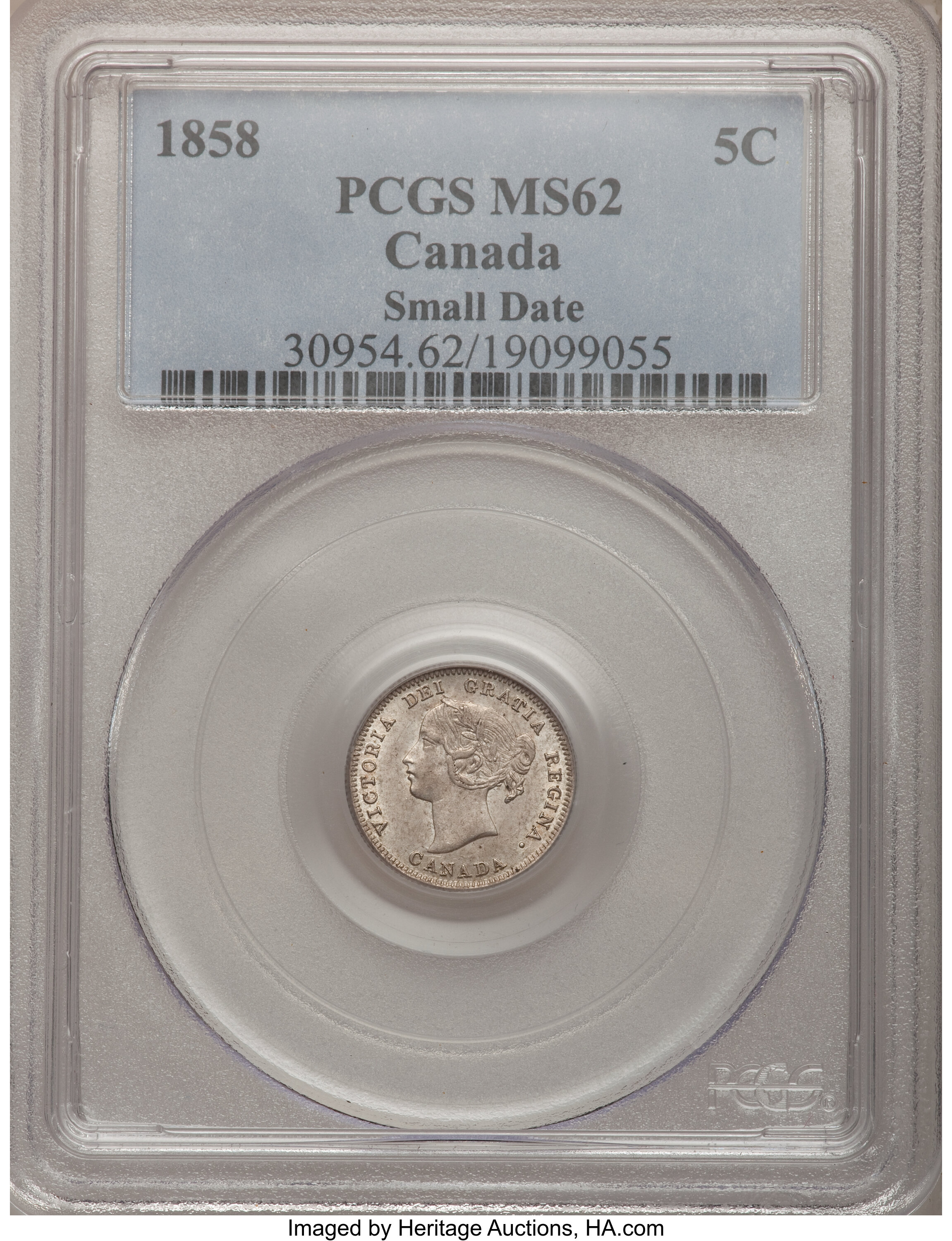 1858 5c Province of Canada, Small Date MS60 thumbnail 12