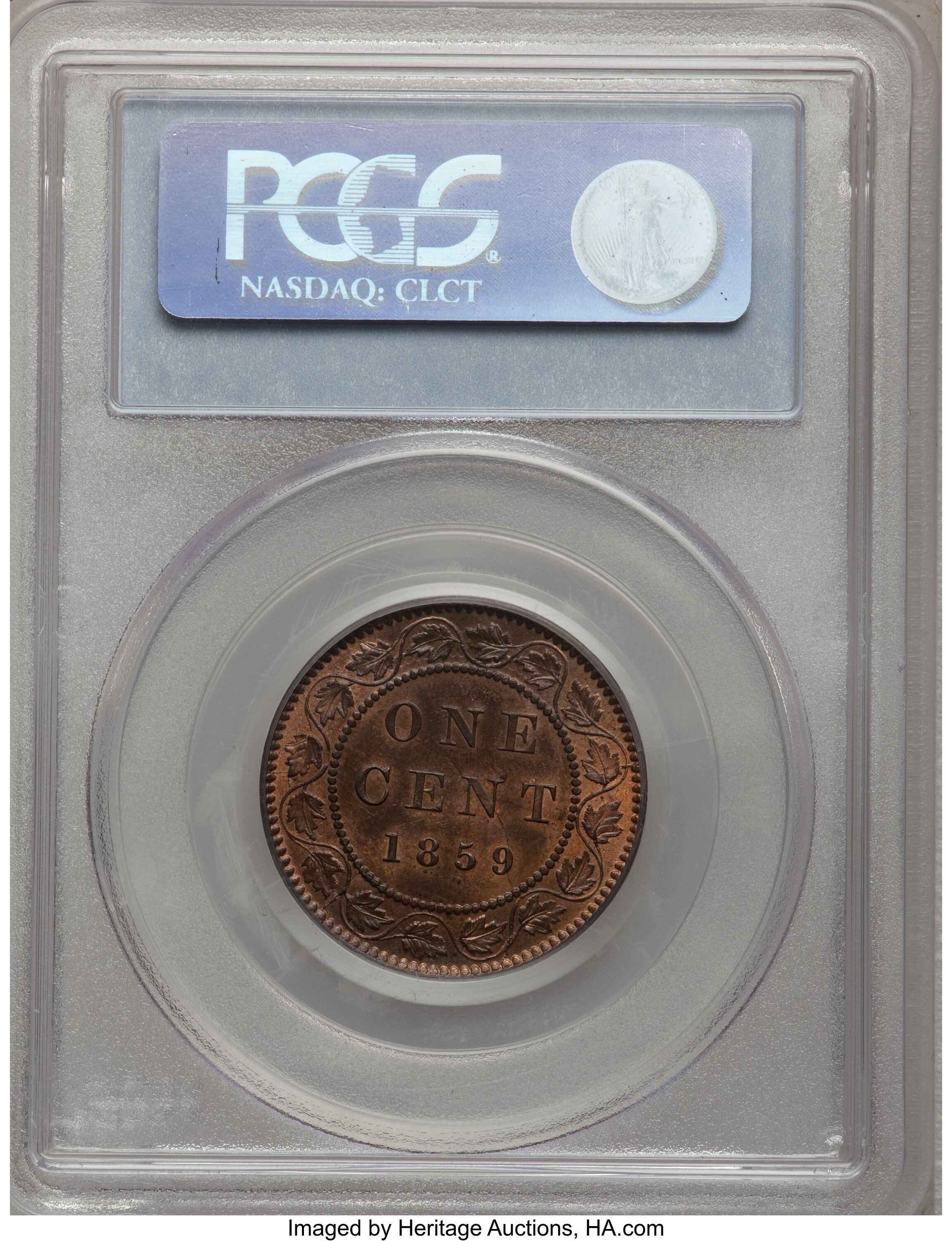 1859 1c Province of Canada, Narrow 9 MS RB MS63 RB thumbnail 18