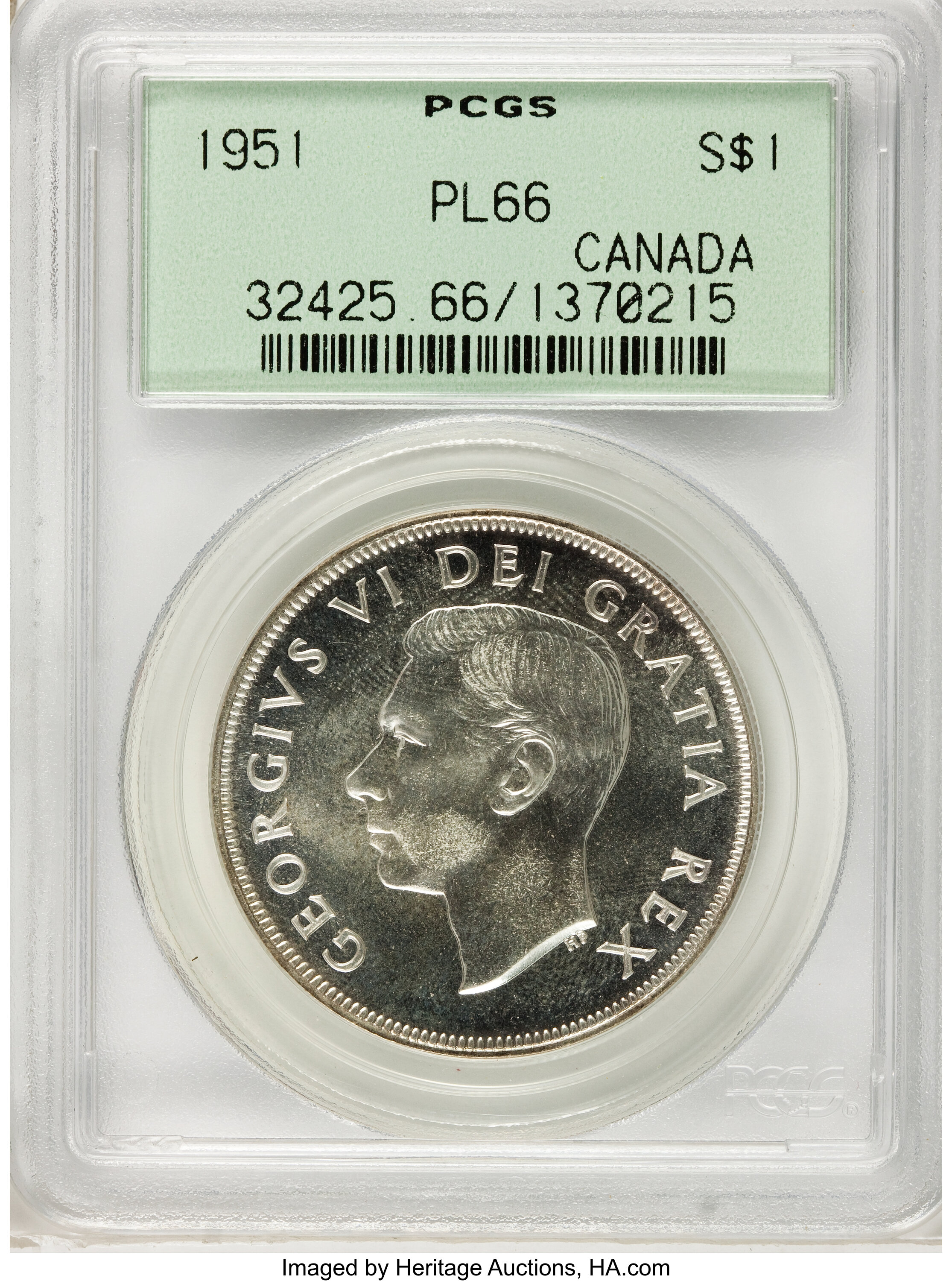 Canada: George VI Dollar 1951 FWL,...