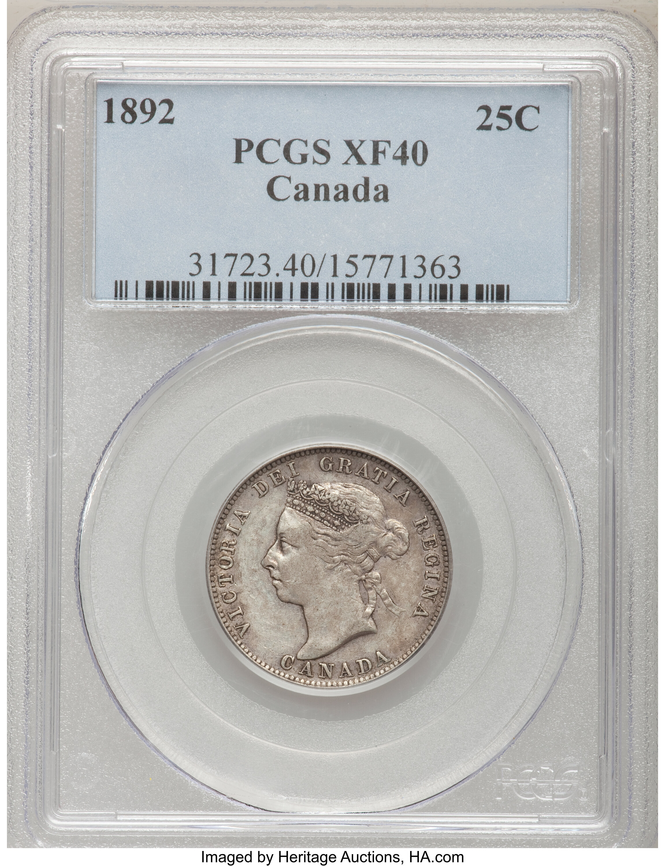 Canada: Victoria 25 Cents 1892,...