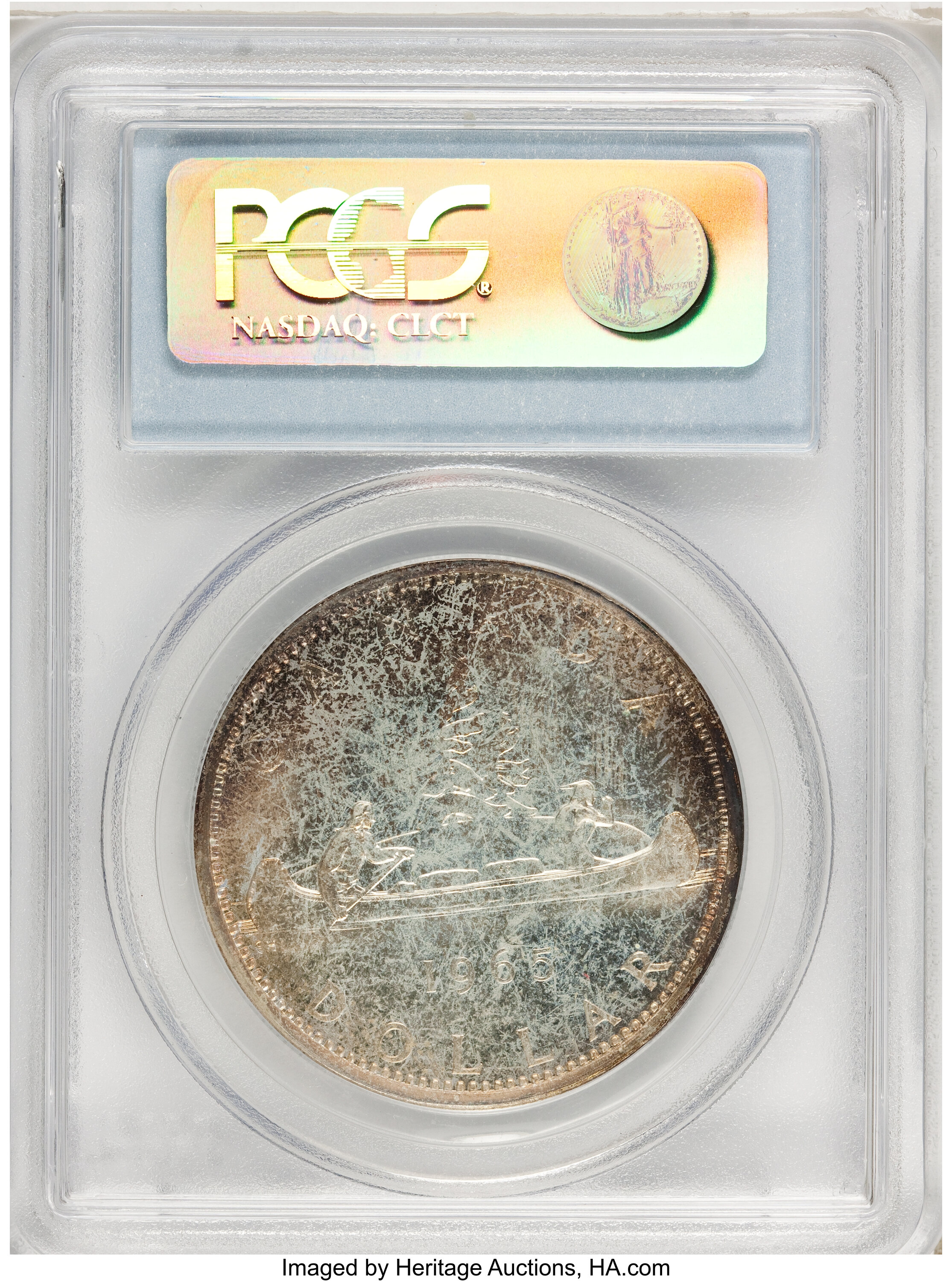 1965 S$1  Type 2, Small Beads, Block 5 PL MS64 thumbnail 2