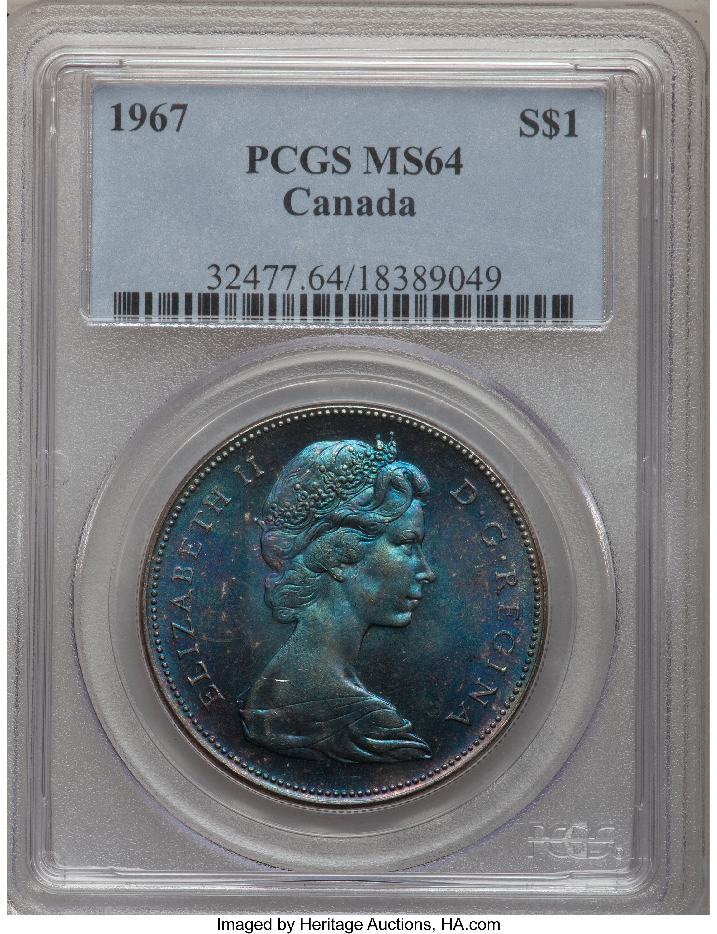Canada: Elizabeth II Dollar 1967,...