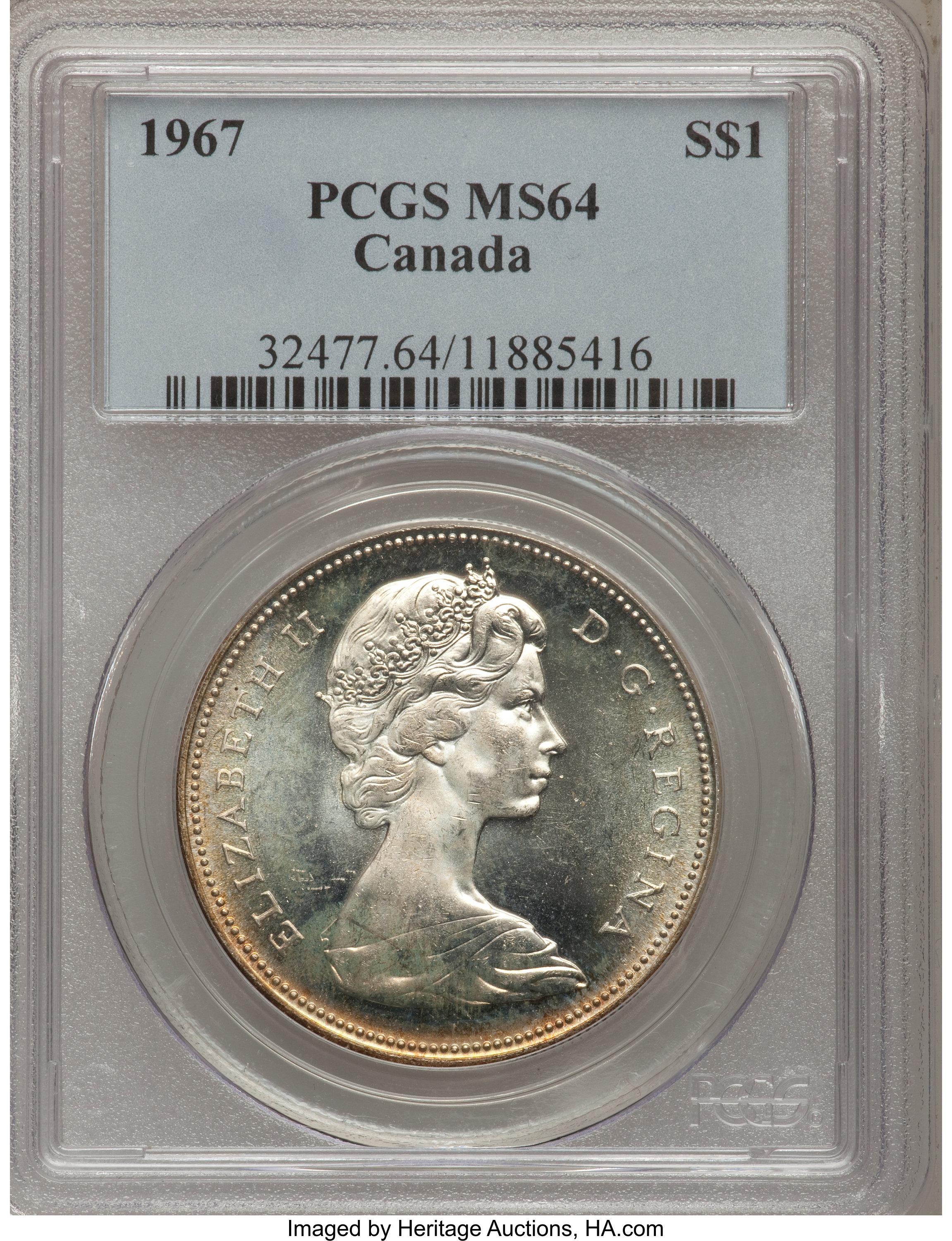 Canada: Elizabeth II Dollar 1967,...