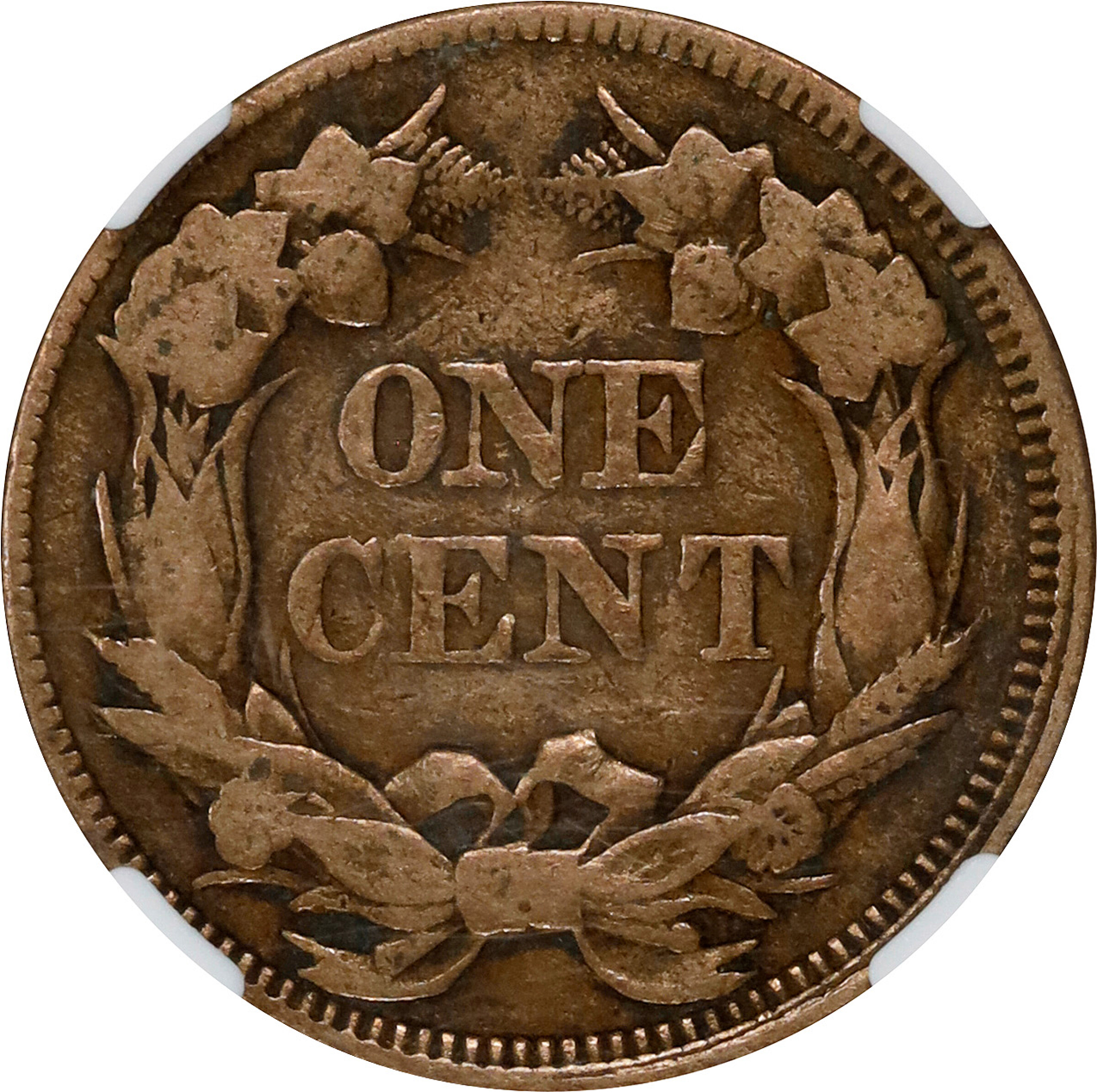 1857 1c Flying Eagle, 50c Obv. Clash, FS-402, S-9 VF30 thumbnail 2