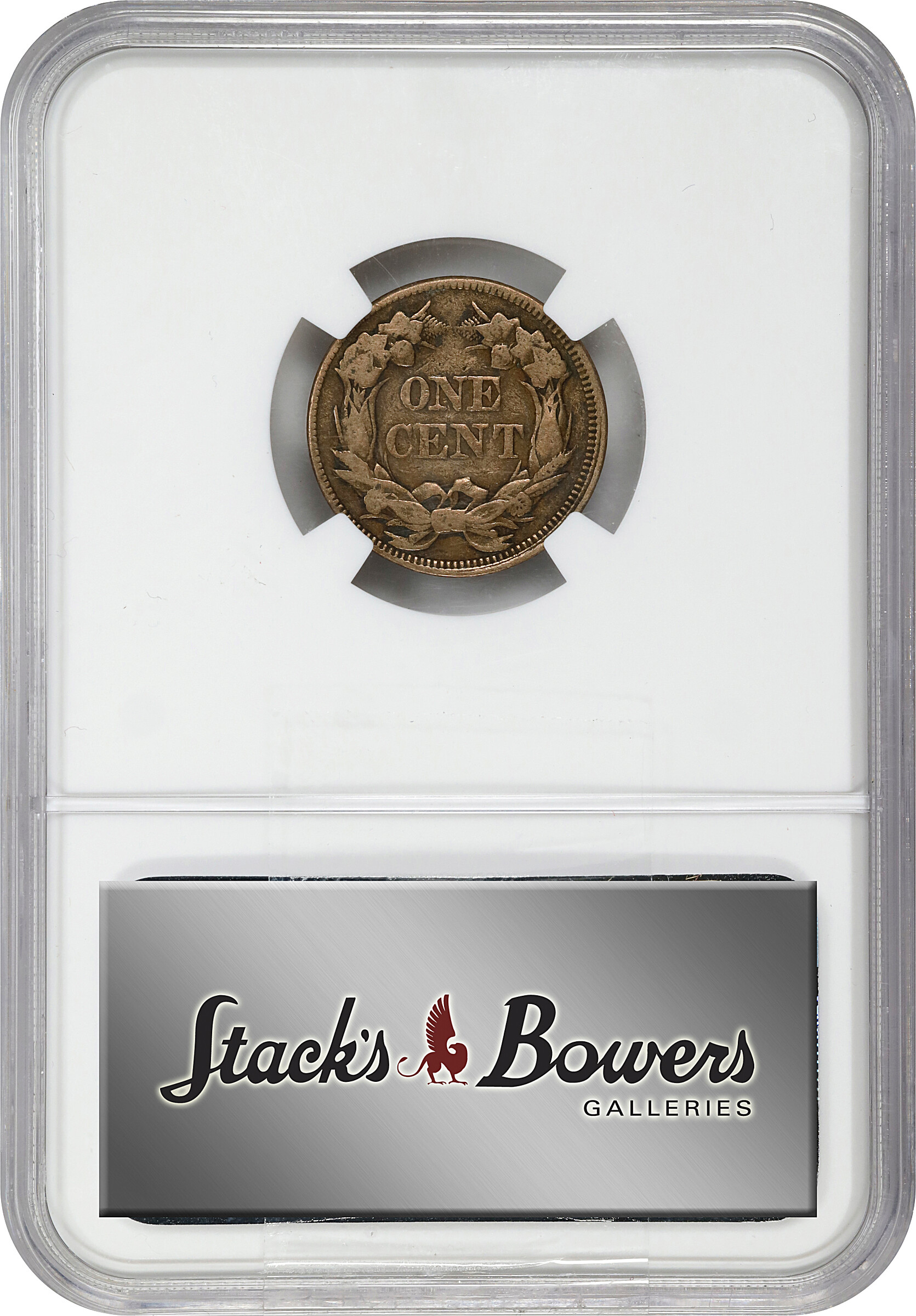 1857 1c Flying Eagle, 50c Obv. Clash, FS-402, S-9 VF30 thumbnail 4
