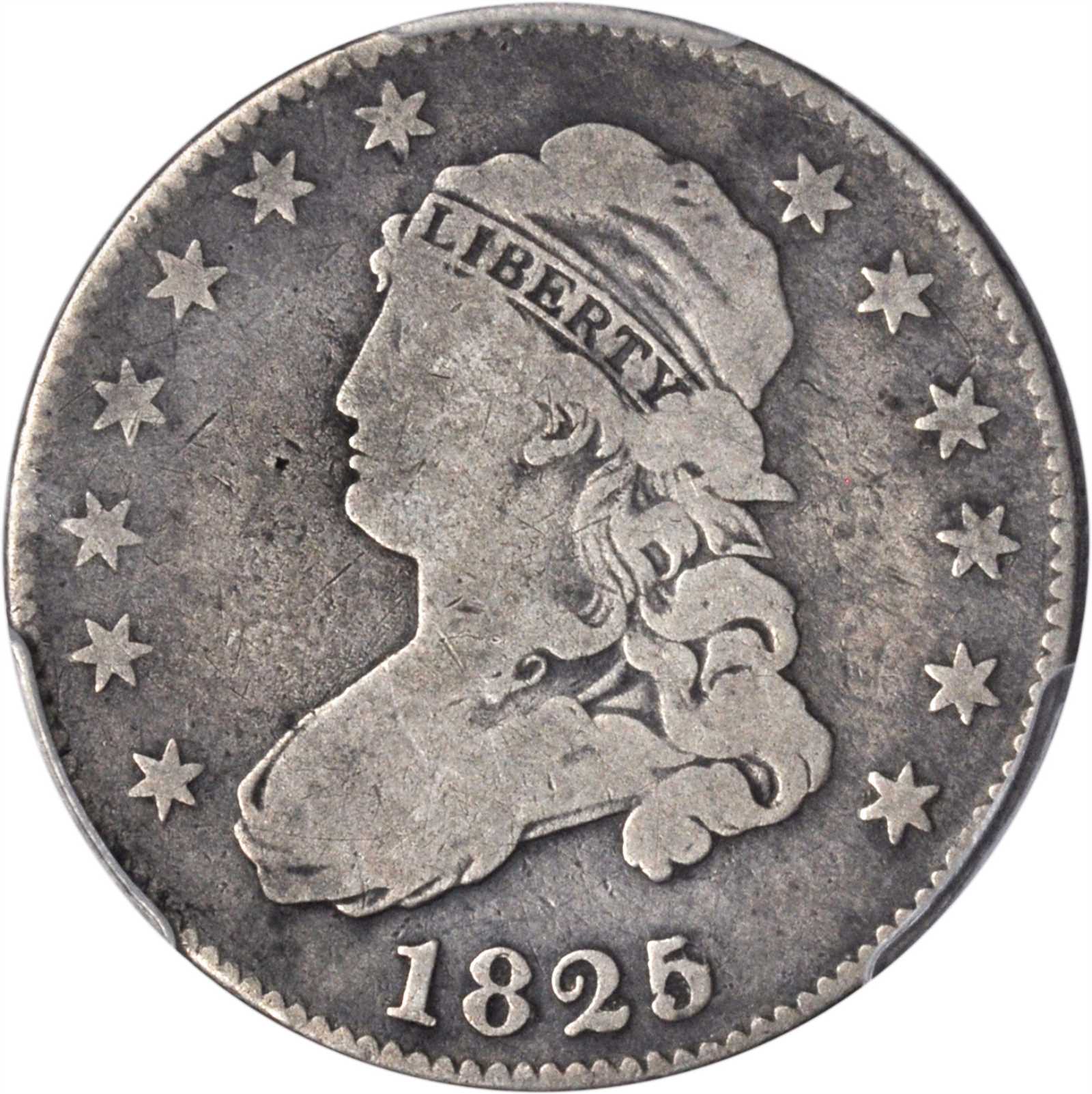 1825/4/2 Draped Bust Quarter. B-1. Rarity-5. VG-10 (PCGS).
