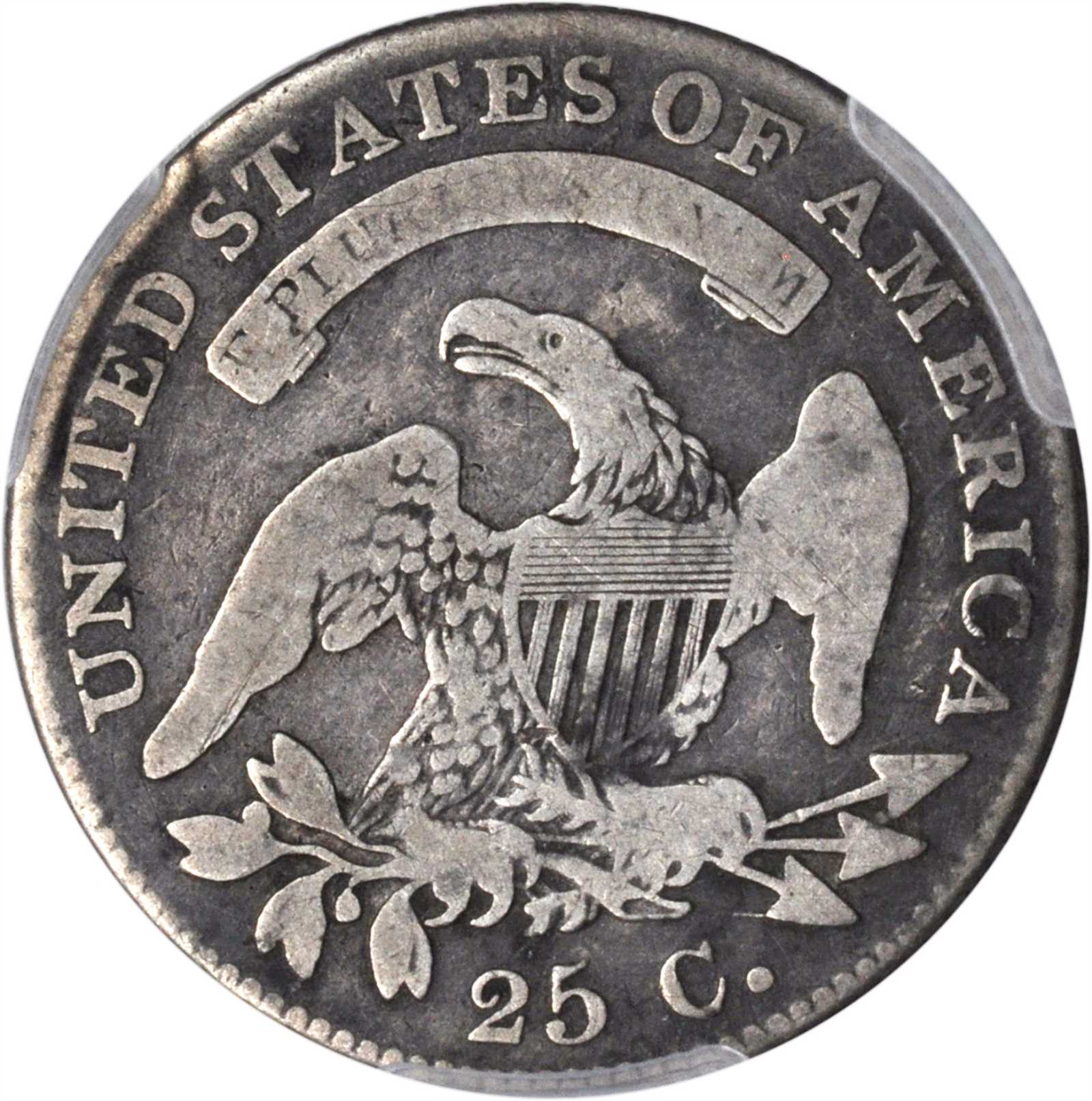 1825/4/2 25c Overdate, B-1, FS-301 VG10 thumbnail 2