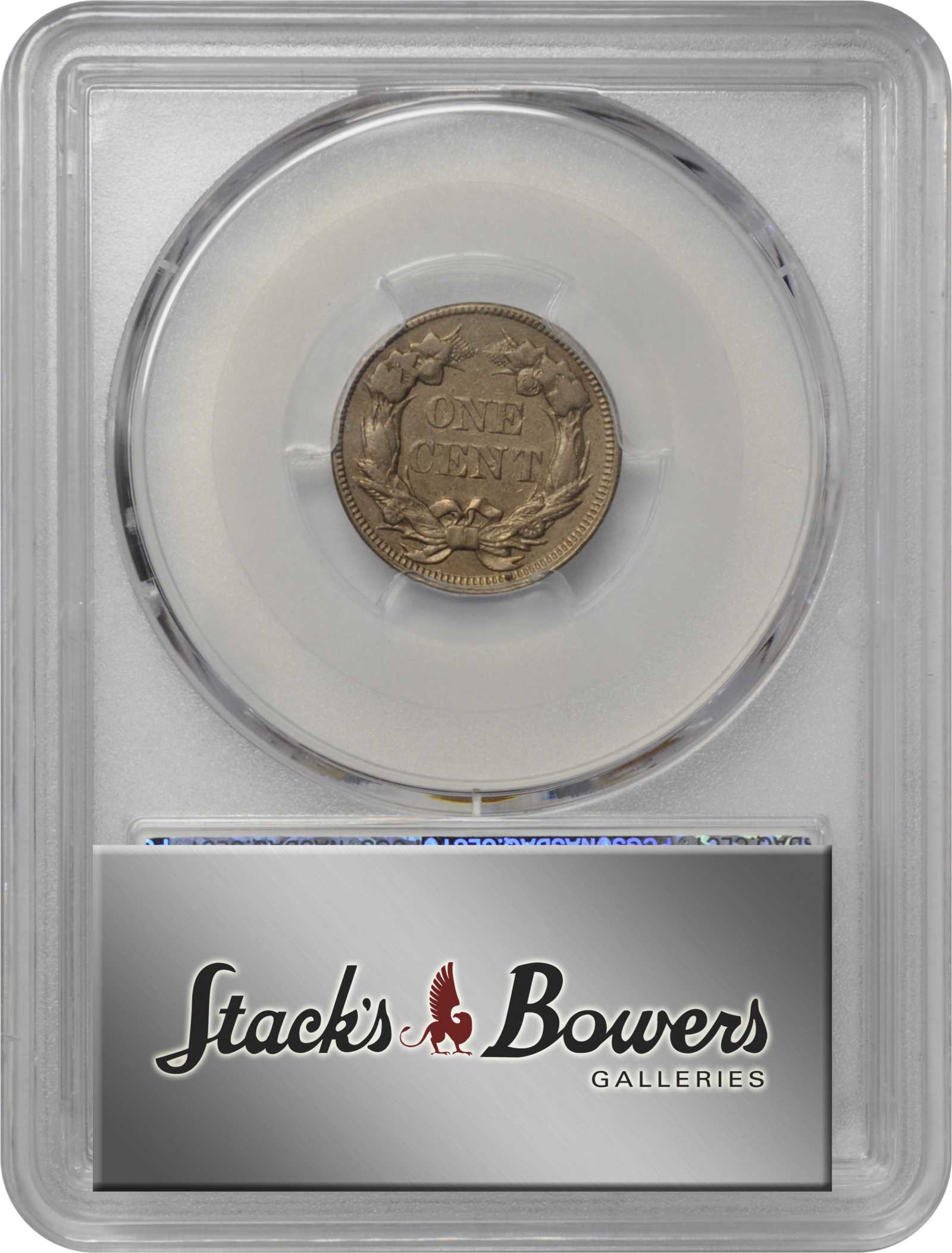 1857 1c Flying Eagle, 50c Obv. Clash, FS-402, S-9 G4 thumbnail 5