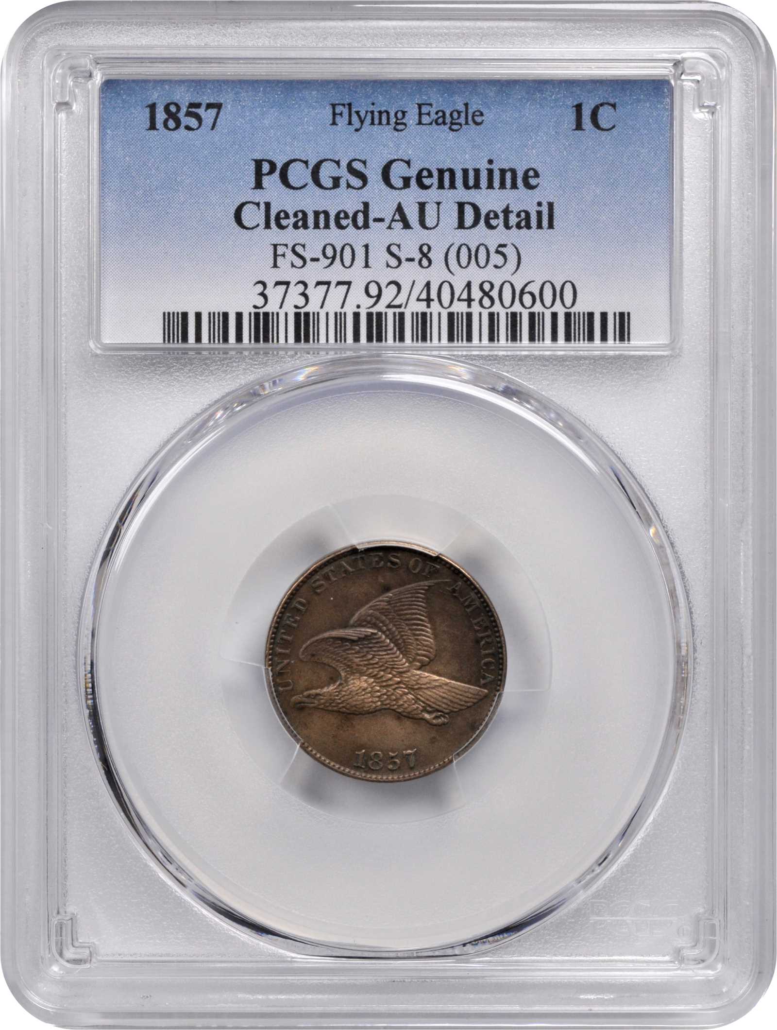 1857 1c Flying Eagle, FS-901, S-8 F12 thumbnail 13