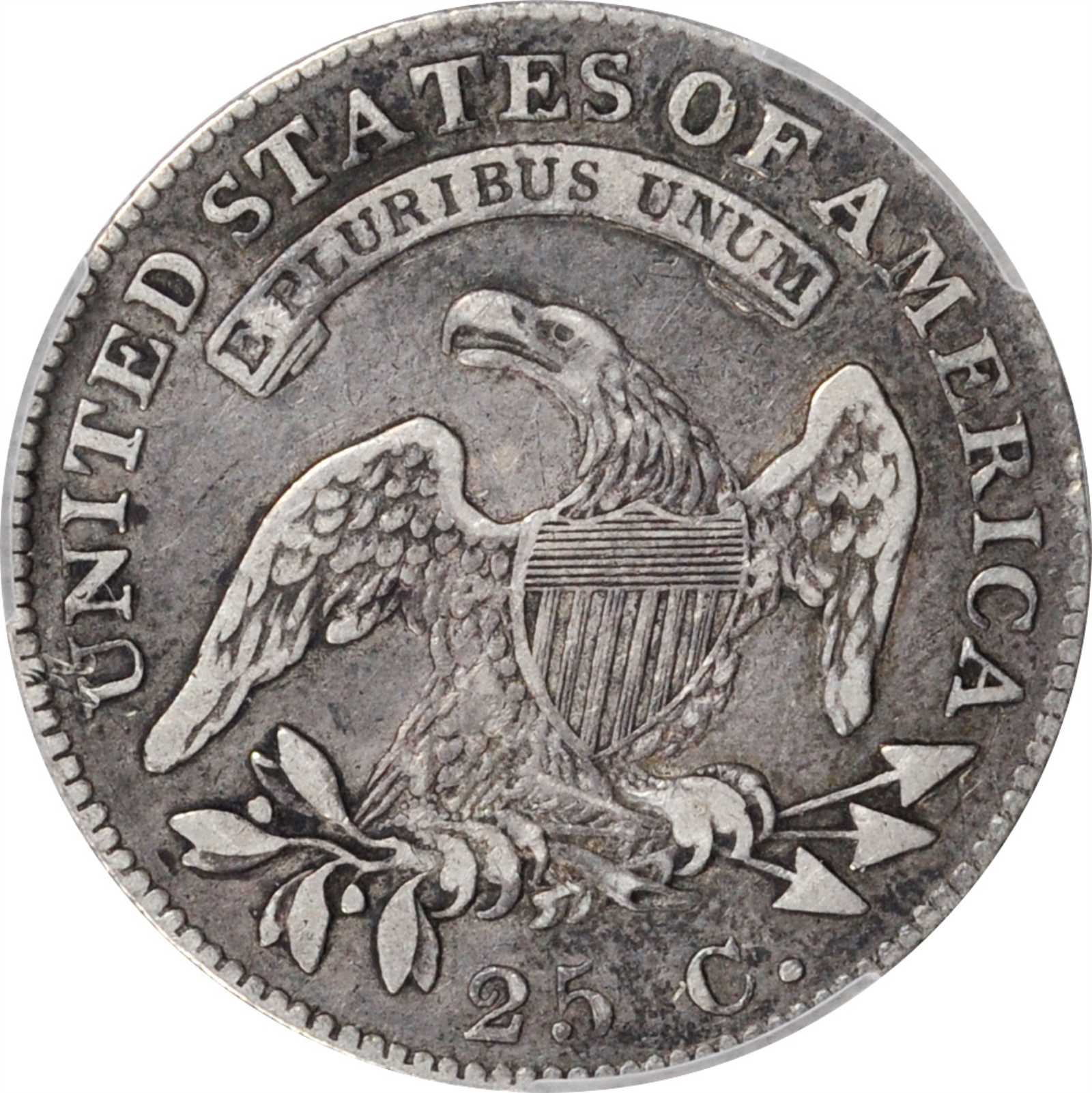 1825/4/(2) 25c Overdate, B-3, FS-303 VF25 thumbnail 2