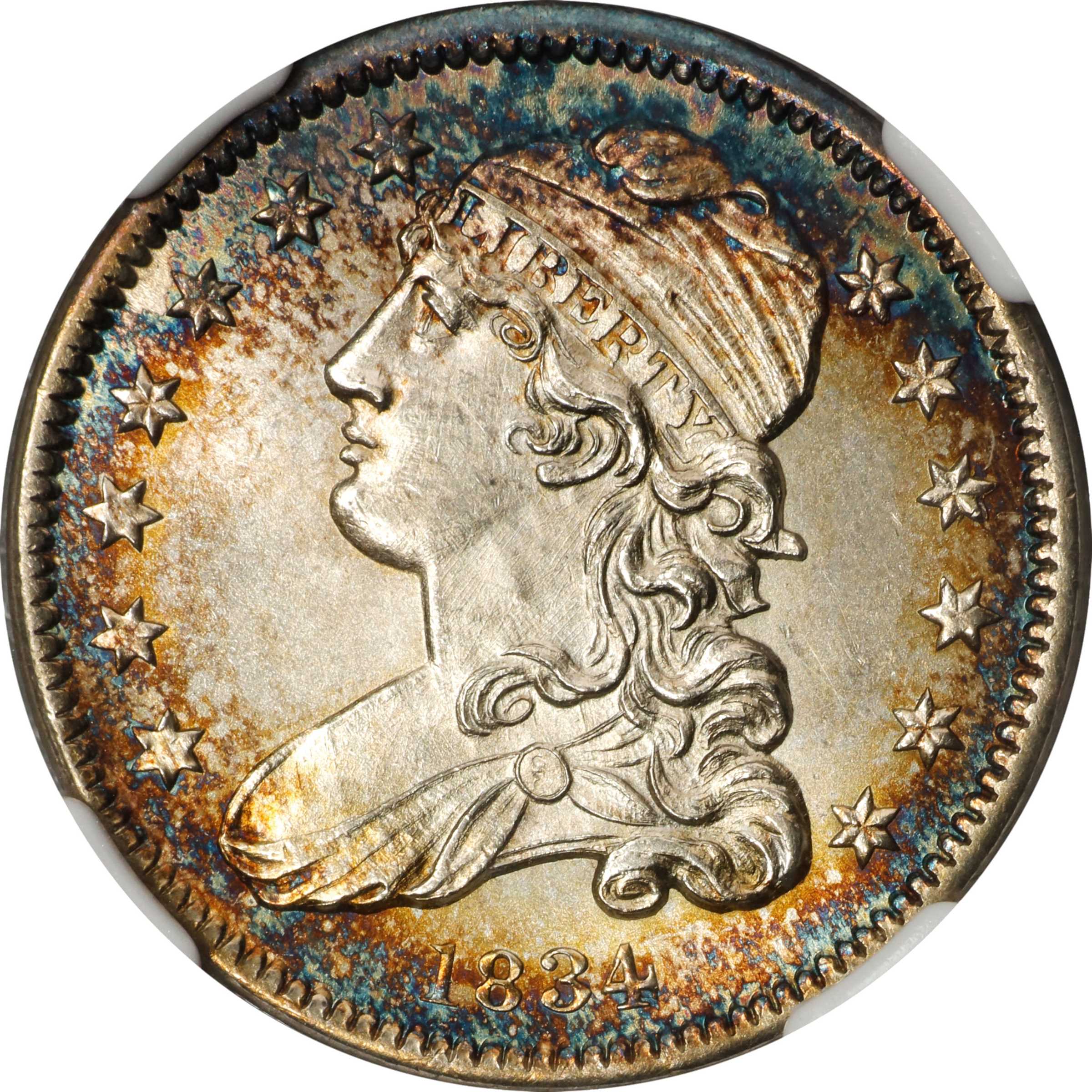 1834 Capped Bust Quarter. B-4. Rarity-1. MS-65 (NGC). CAC.
