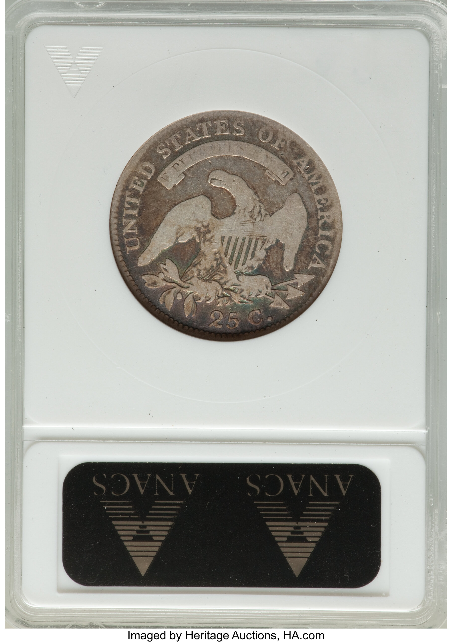 1818 25c B-4 AG3 CAC thumbnail 2