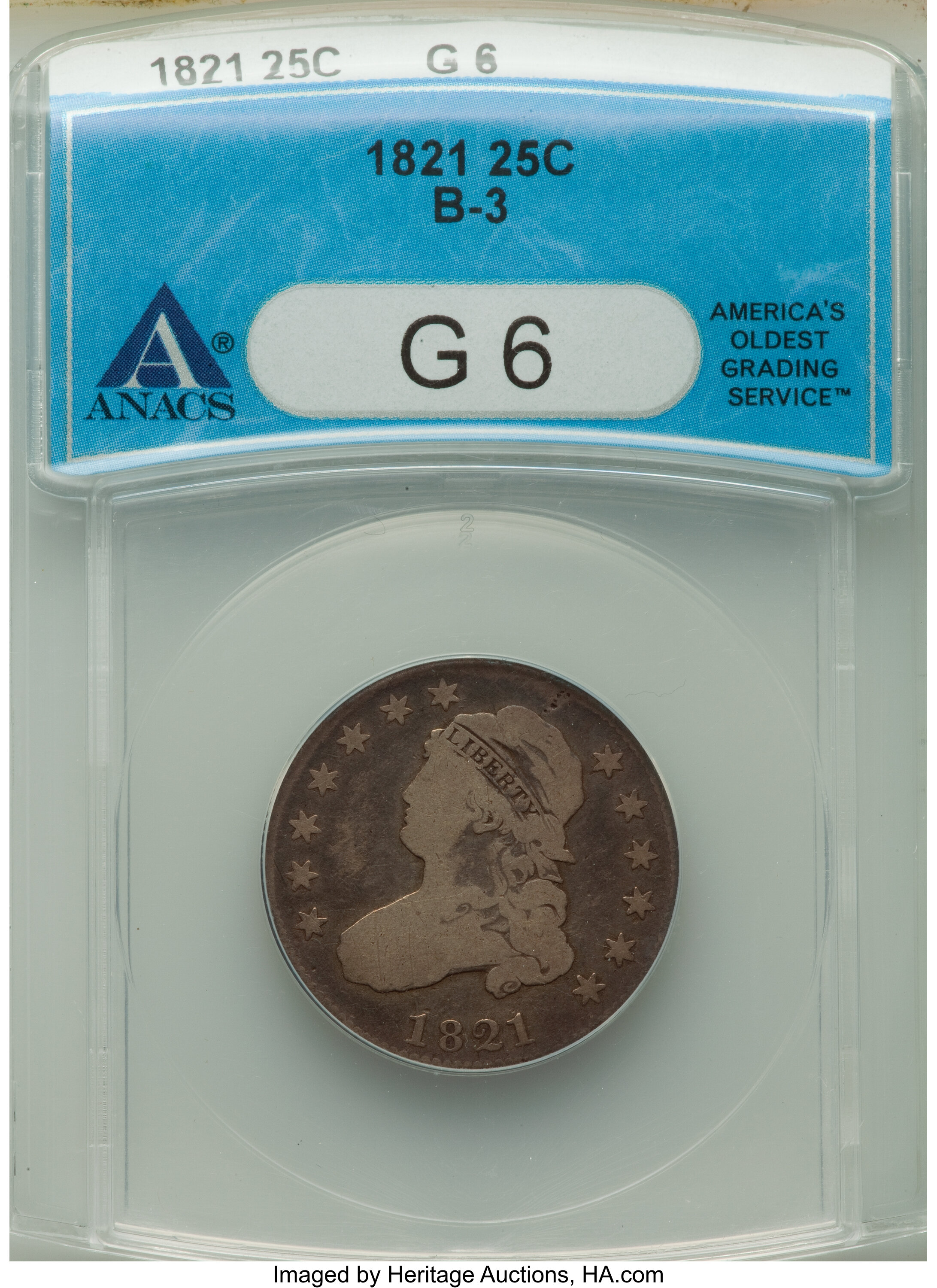 1821 25c B-3 G6 thumbnail 2