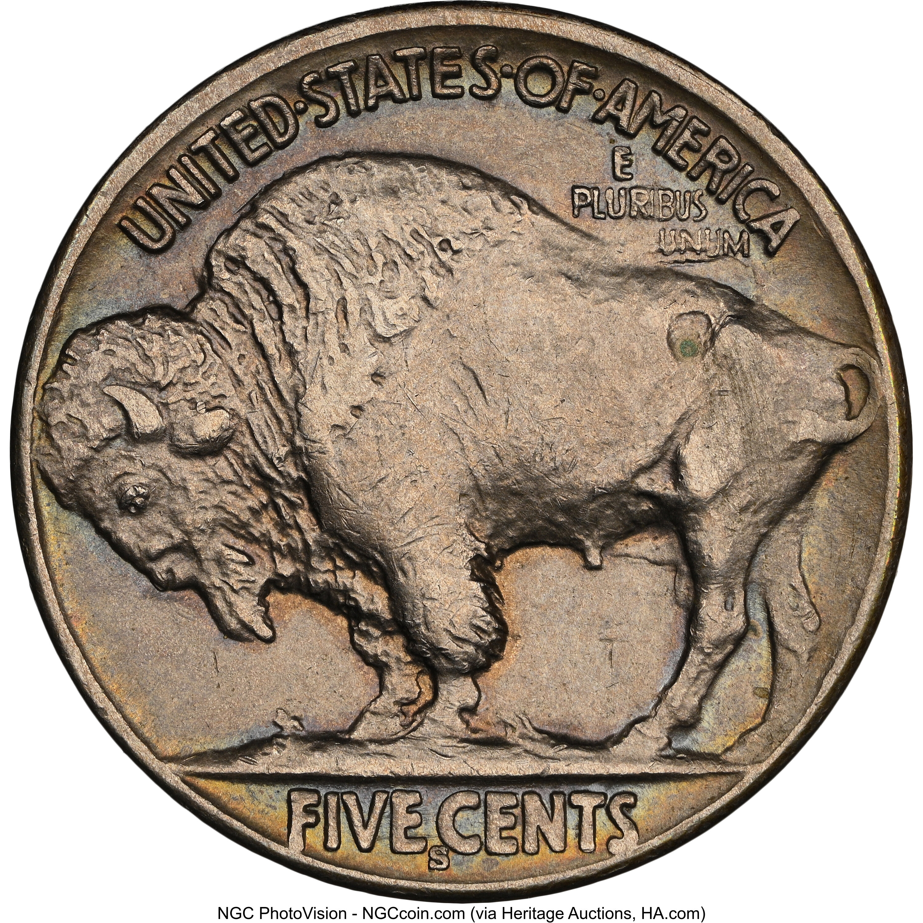 1913-S 5c Buffalo, Type 2 AU53 thumbnail 3