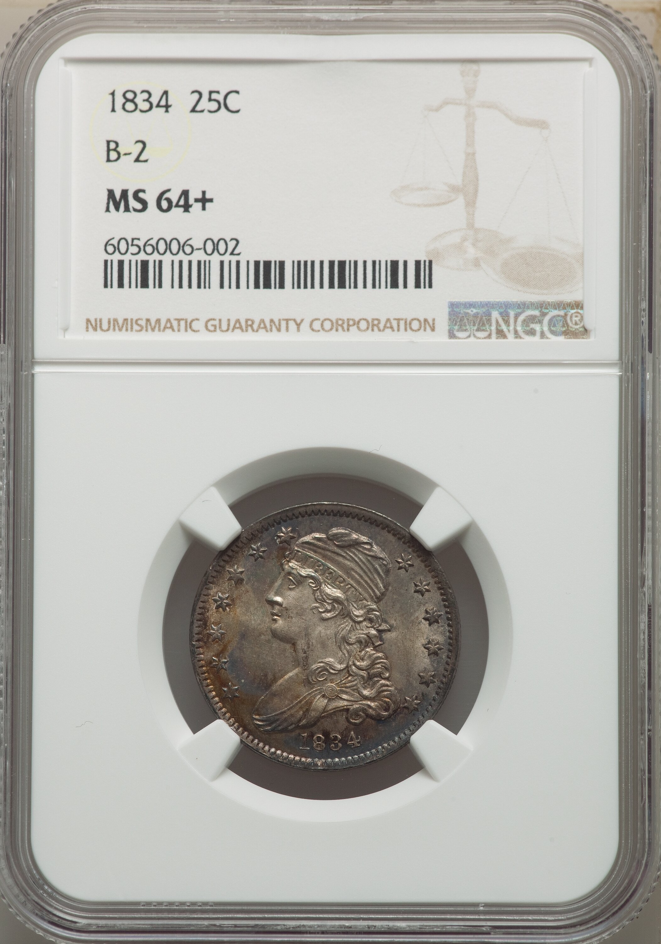 1834 25c B-2 VF20 CAC thumbnail 23