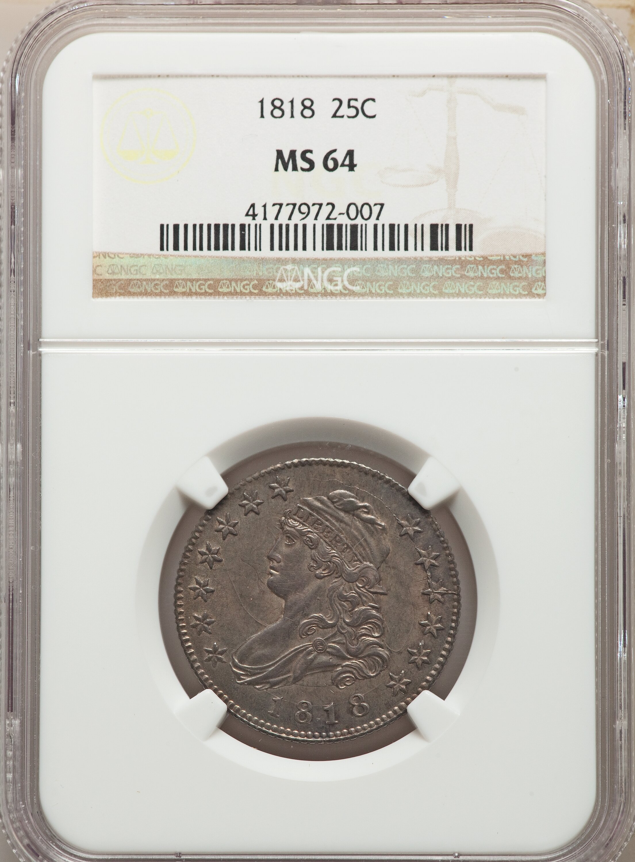 1818 25c B-2 MS64 thumbnail 8