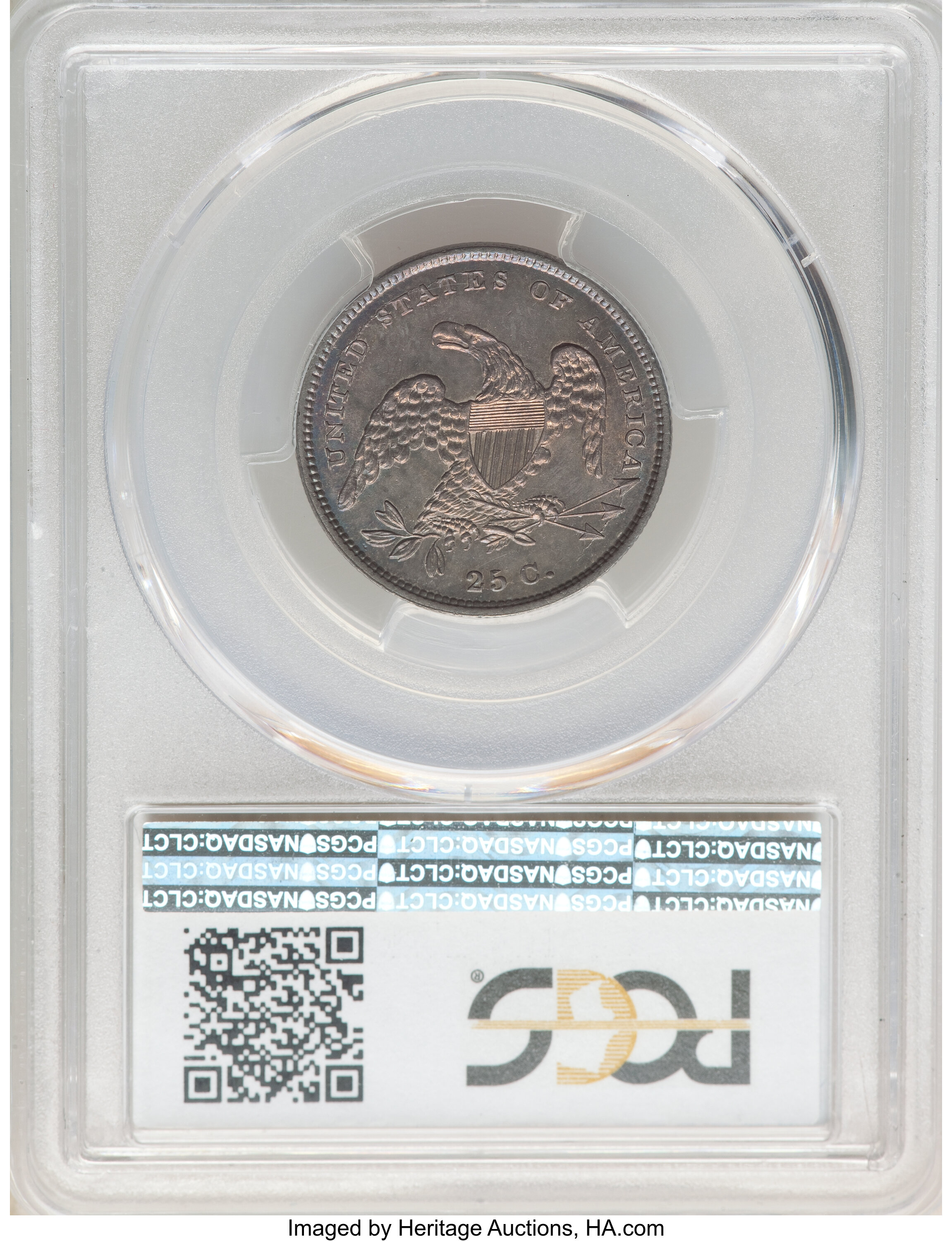 1831 25c Small Letters, B-2 AU53 CAC thumbnail 18