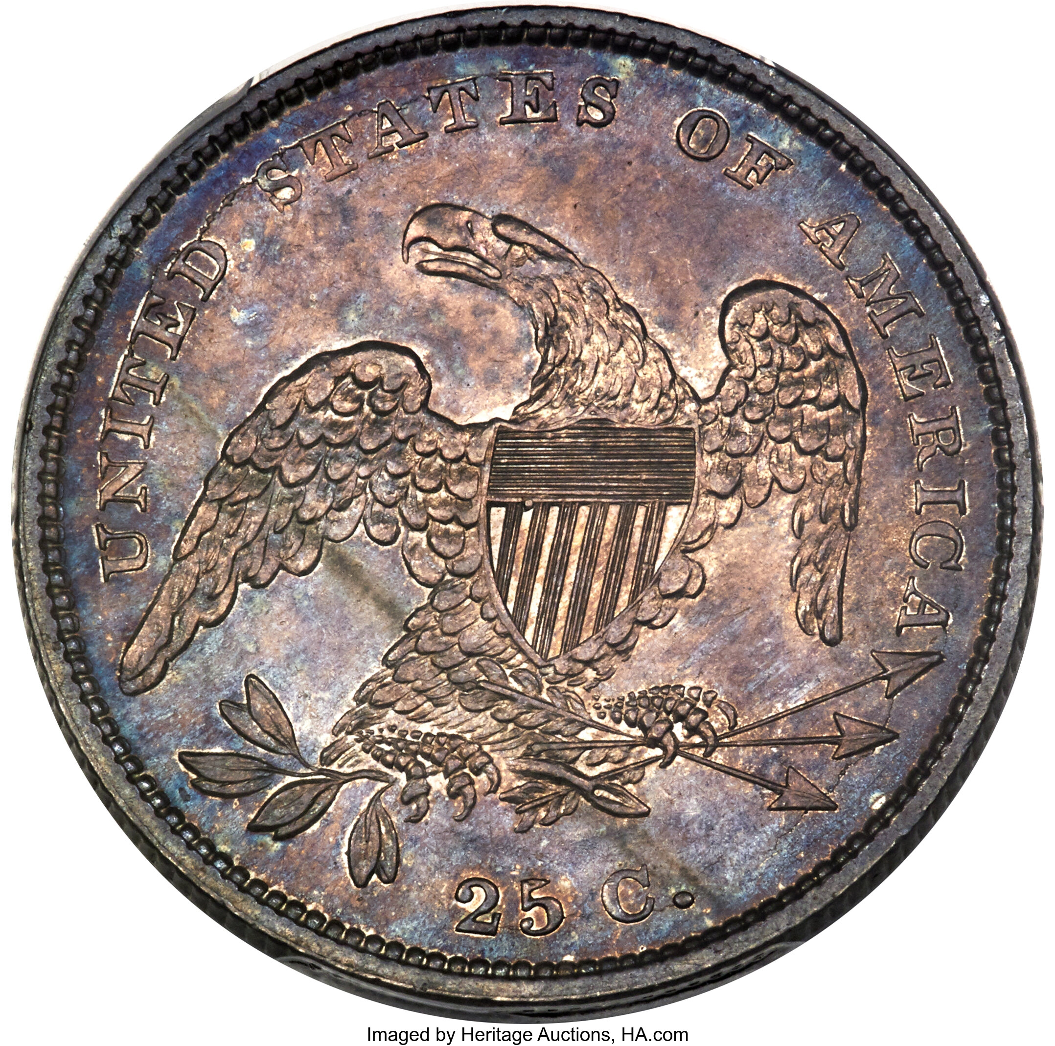 1831 25c Small Letters, B-2 AU53 CAC thumbnail 19