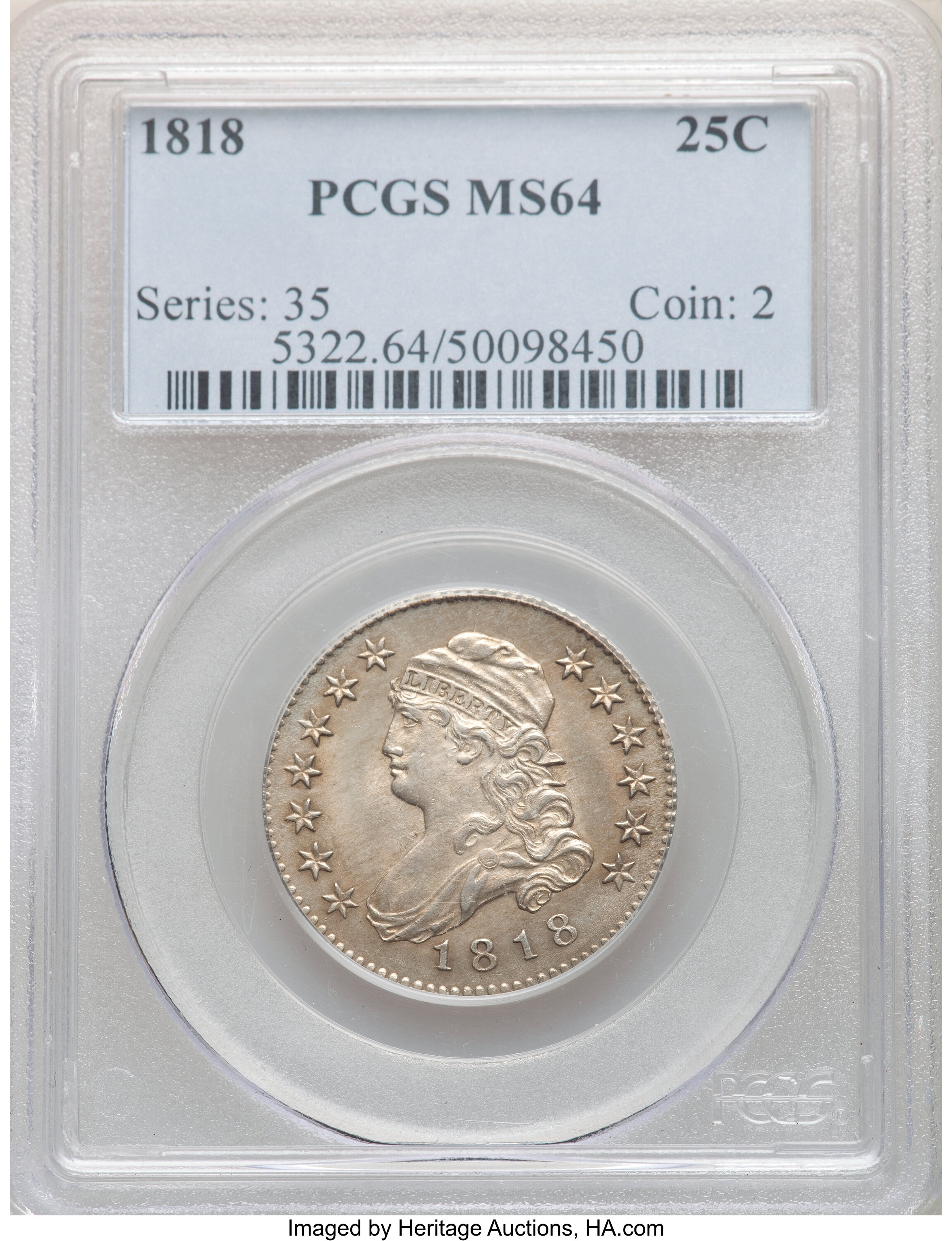 1818/5 25c Overdate, B-3 MS64 thumbnail 9