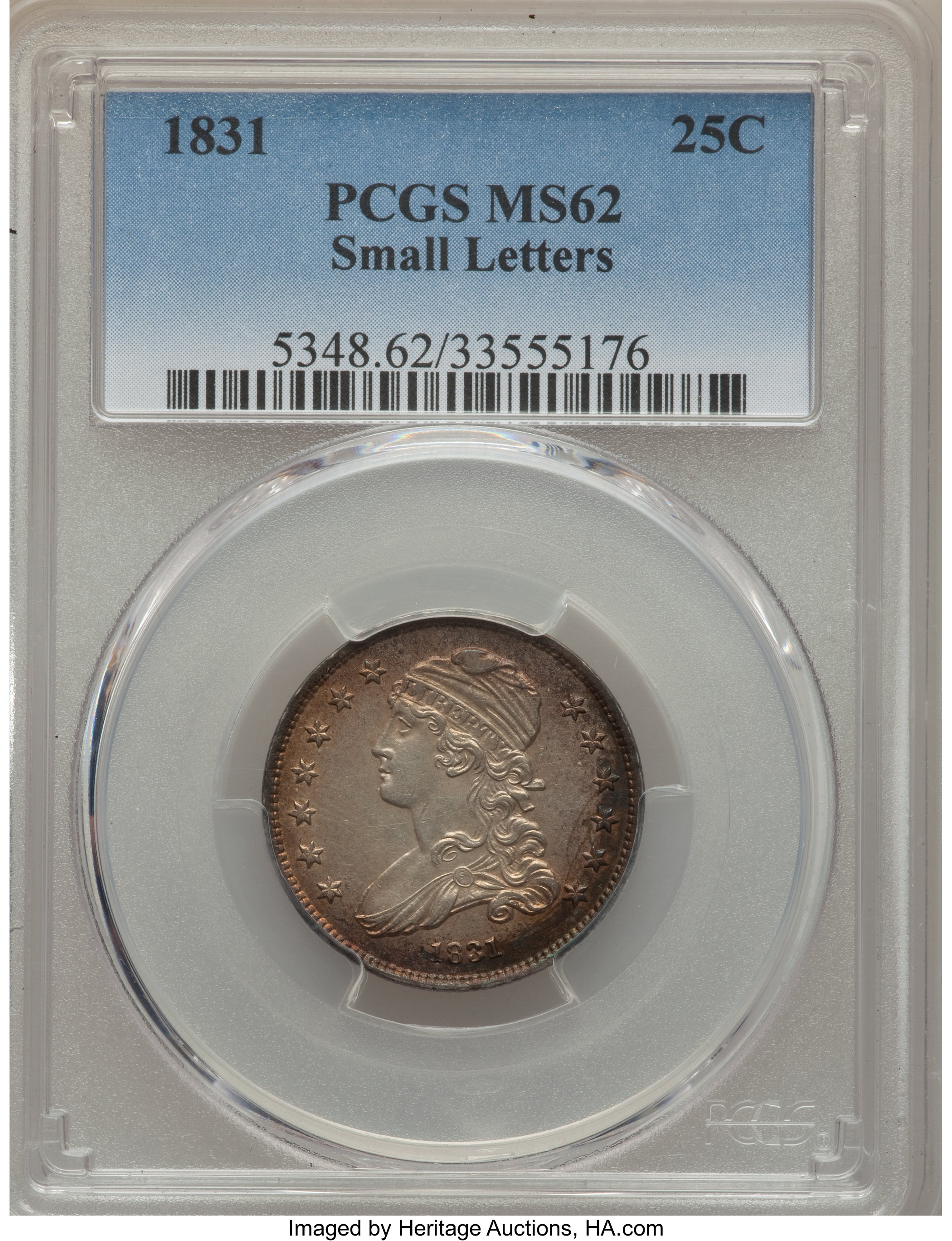 1831 25c Small Letters, B-4 XF40 thumbnail 27