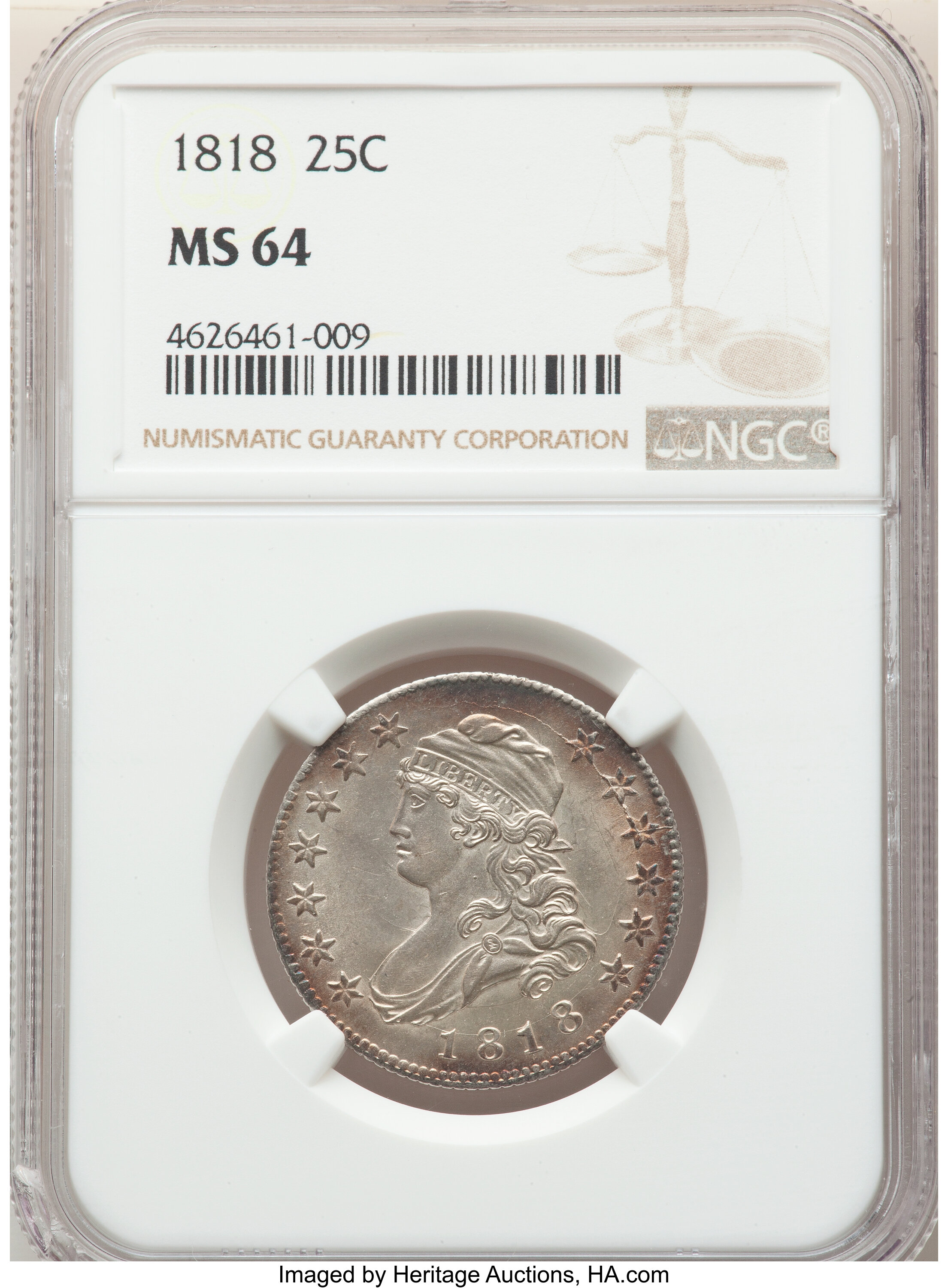 1818 25c B-2 MS64 thumbnail 4