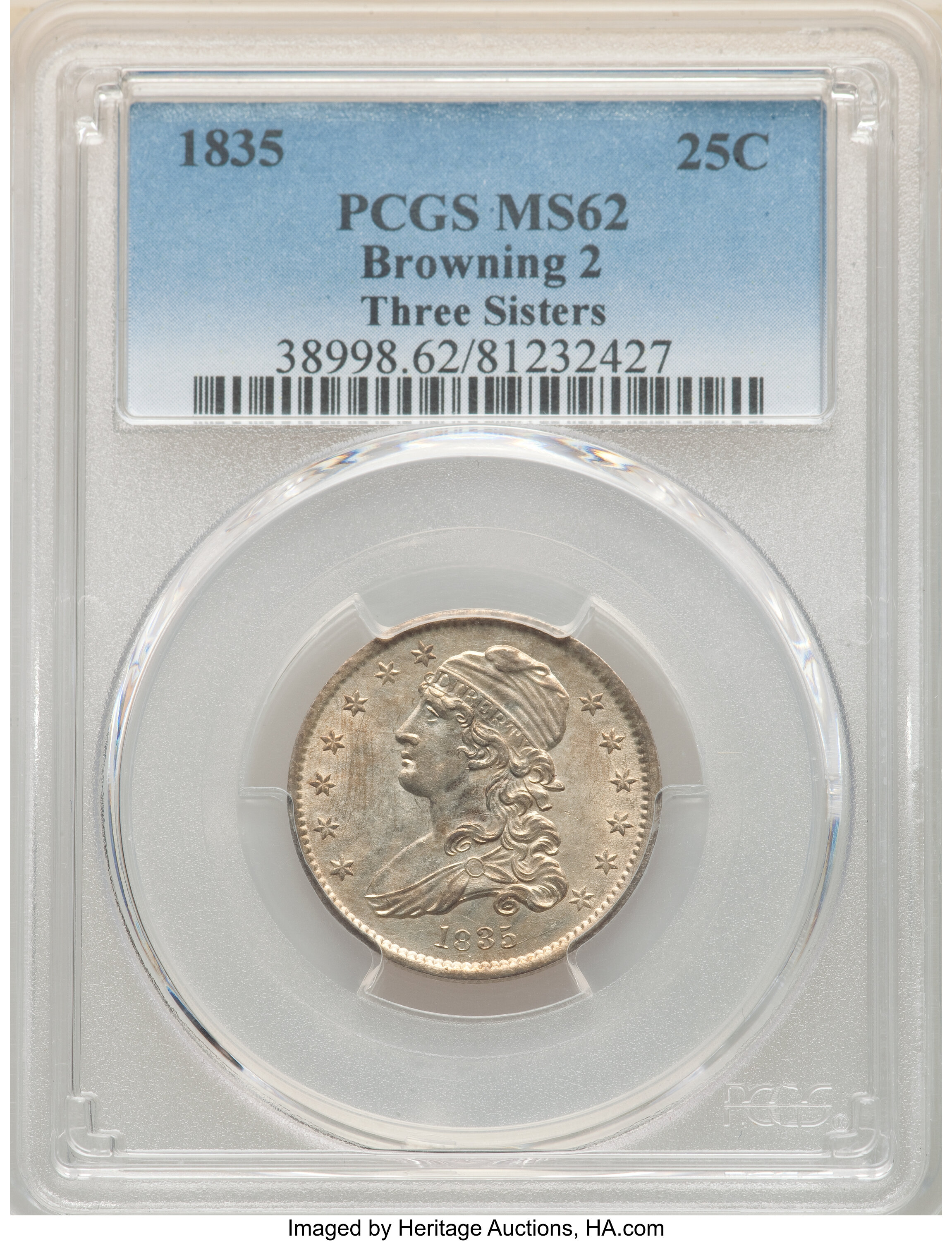 1835 25c B-2 MS66 thumbnail 16