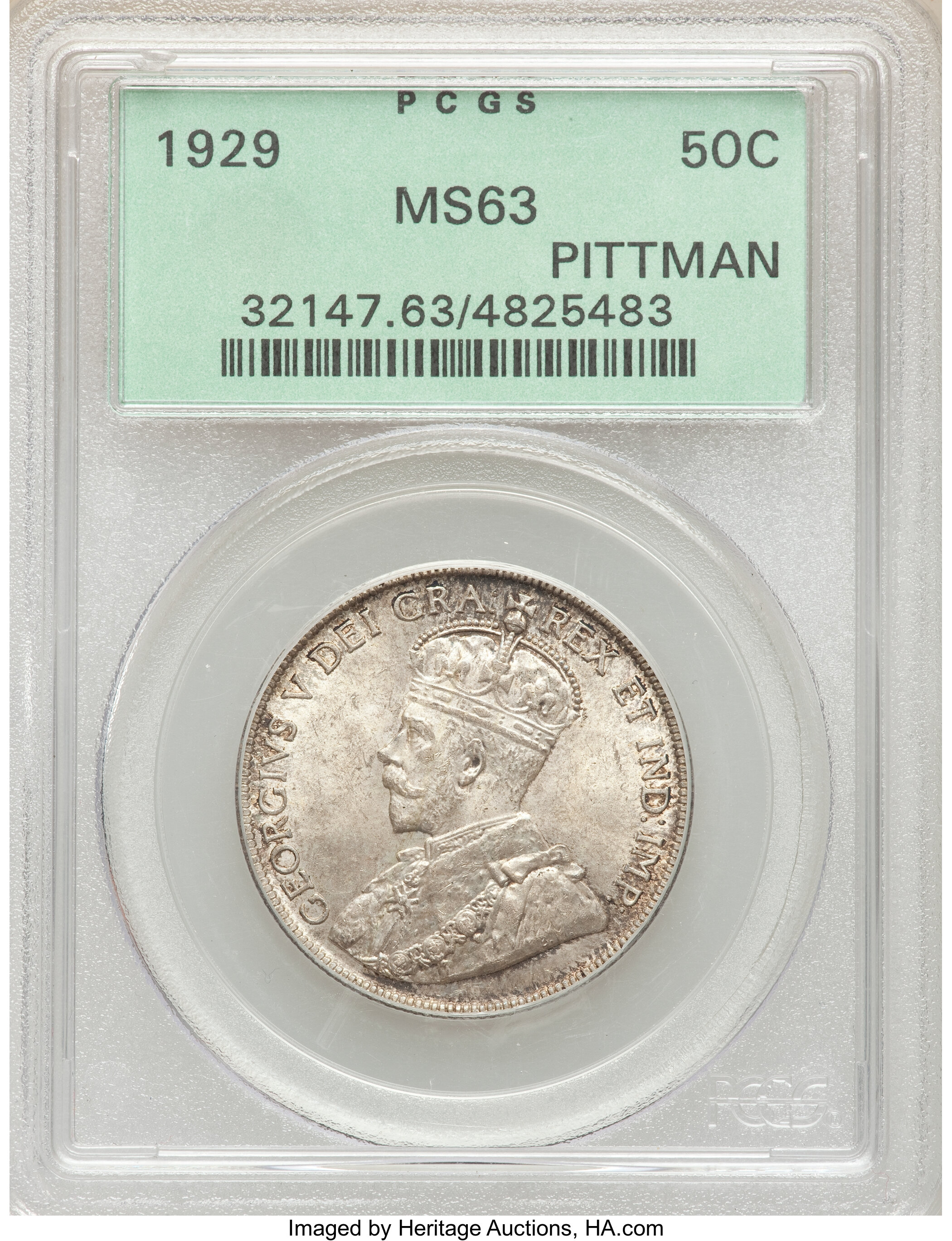 Canada: George V 50 Cents 1929 MS63 PCGS,...
