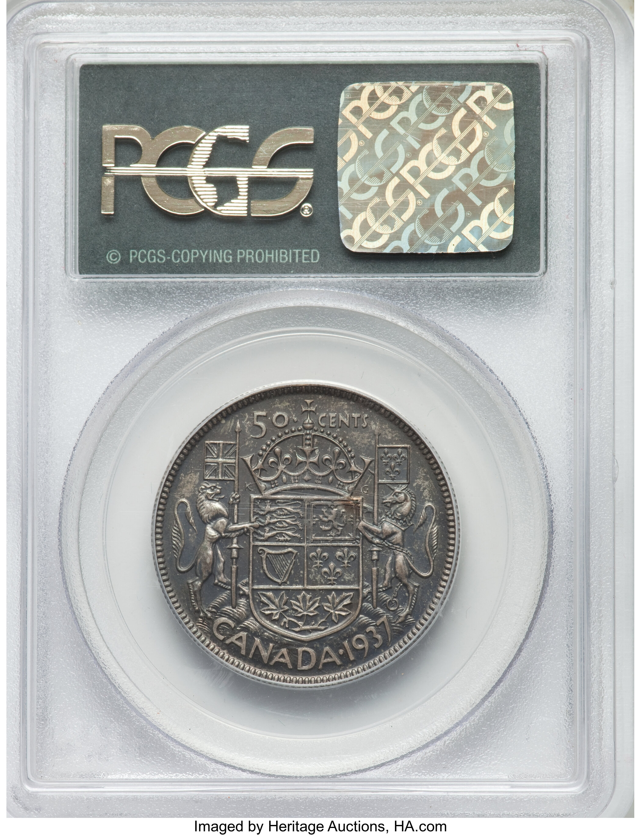 1937 50c Mirror MS61 thumbnail 2