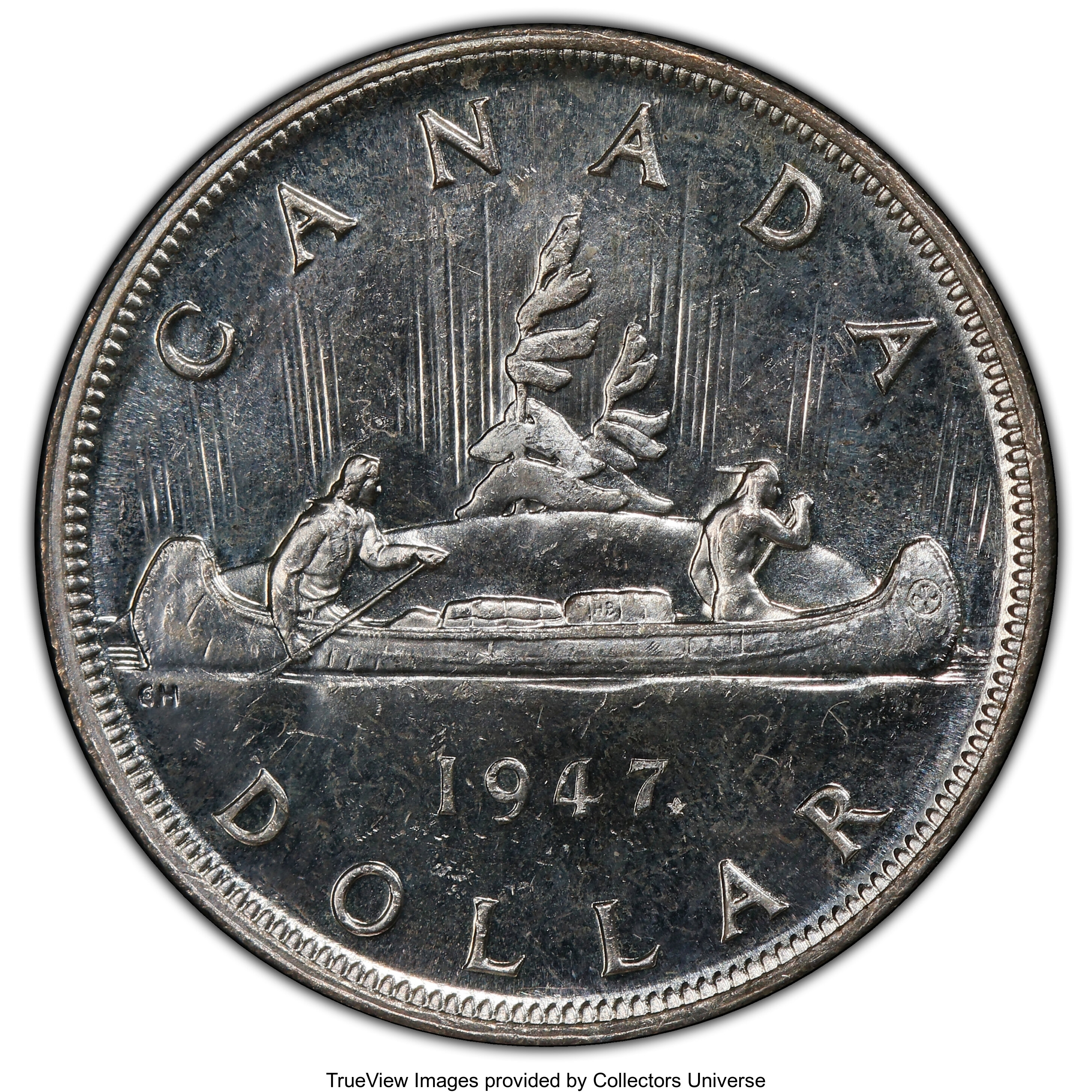 1947 S$1 Maple Leaf MS (KM-37) XF40 thumbnail 21