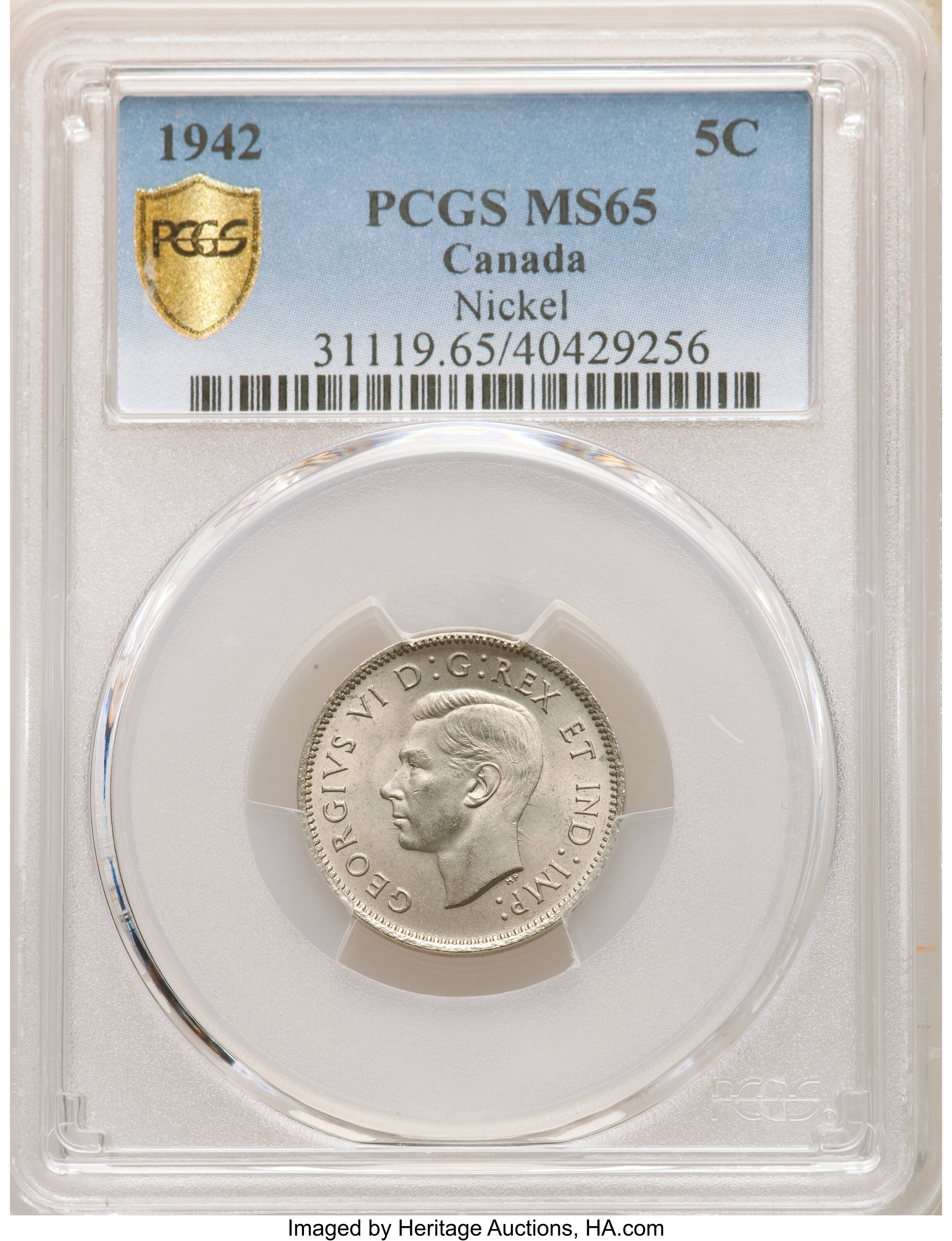 1942 5c Beaver, Nickel VF20 thumbnail 2