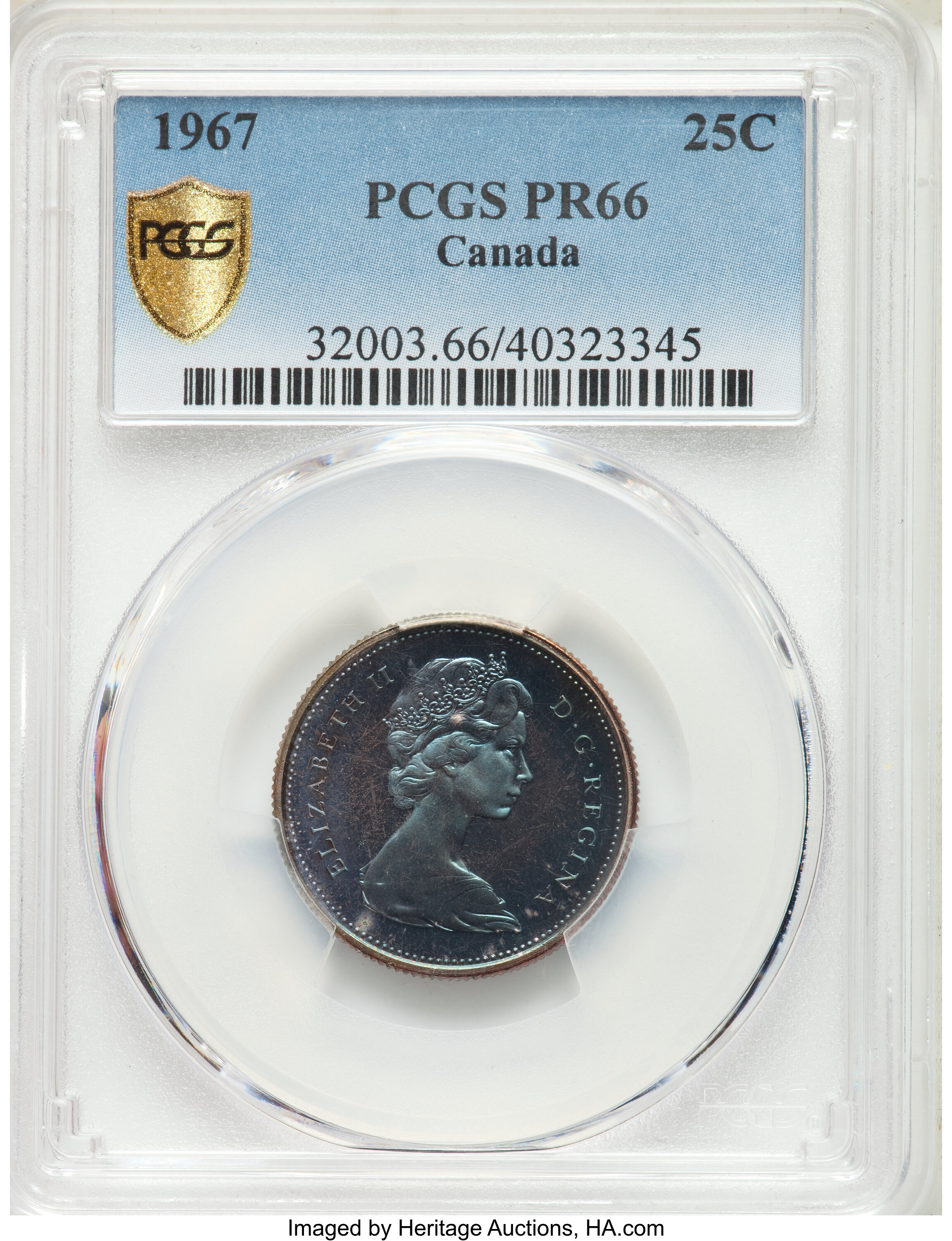 1867-1967 25c 80% Silver, Bobcat PR61 thumbnail 2