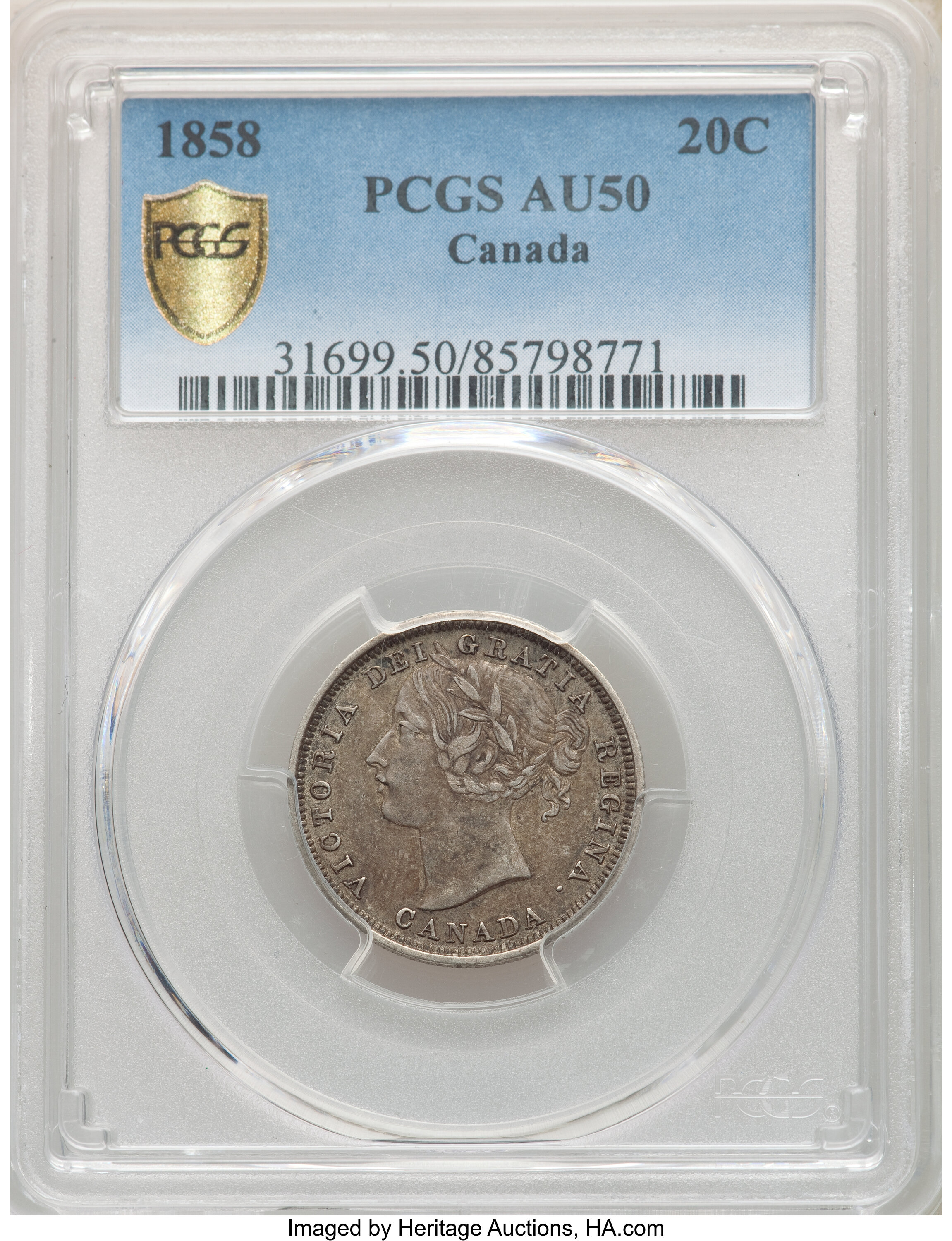 1858 20c Province of Canada, Coin Turn ↑↓ VG10 thumbnail 25