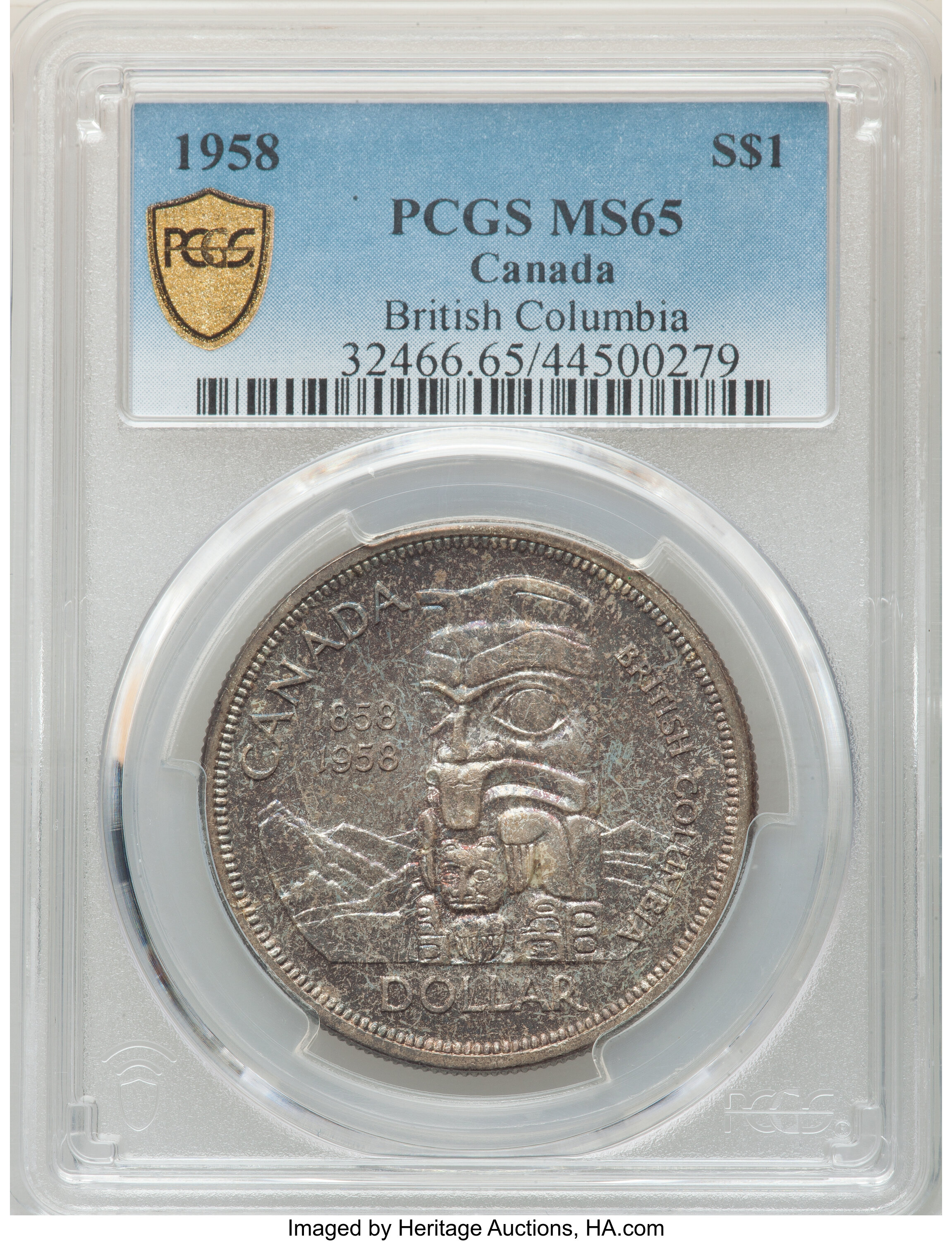 1958 S$1 British Columbia MS65 thumbnail 4
