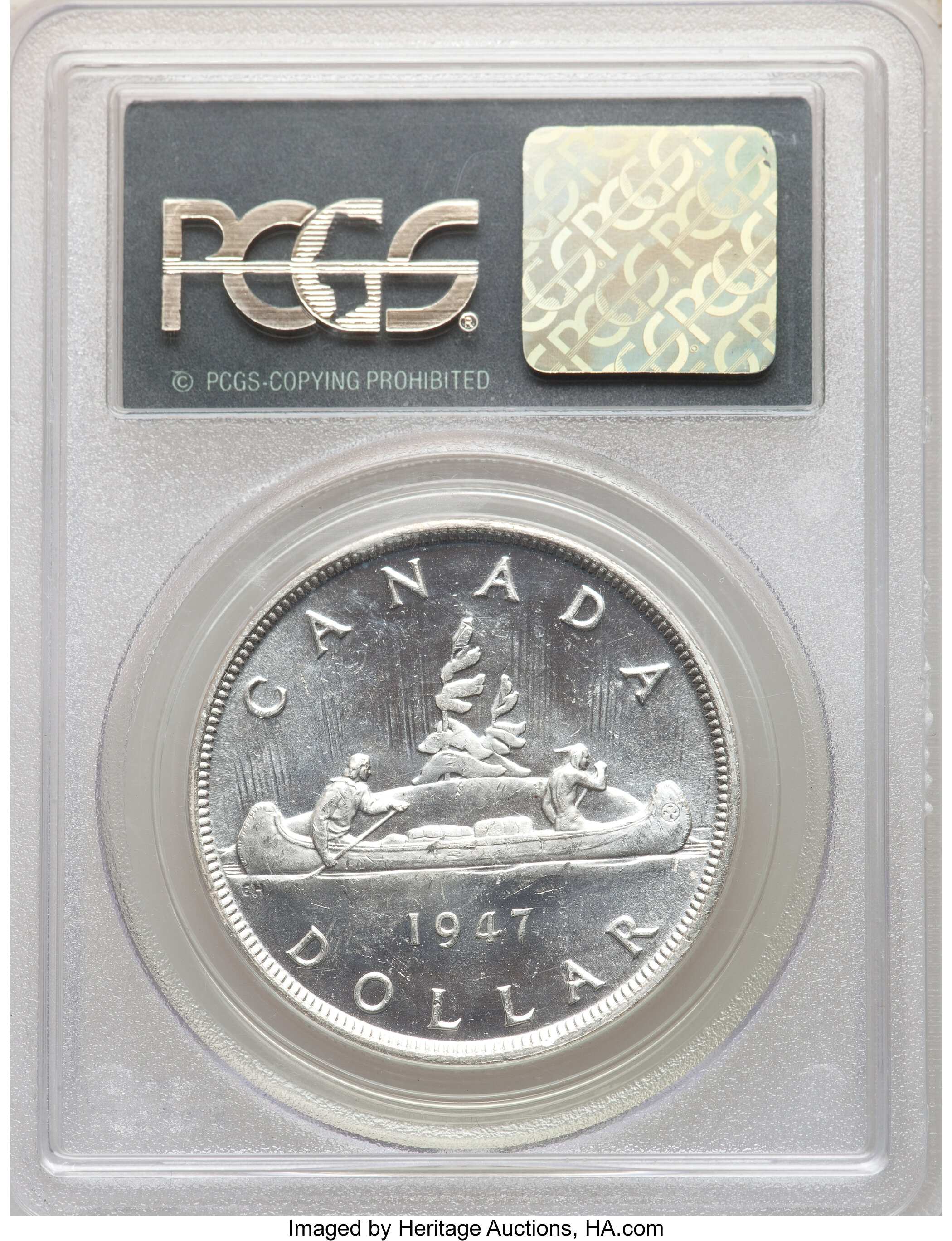 1947 S$1 Pointed 7  MS (KM-37) MS63 thumbnail 7