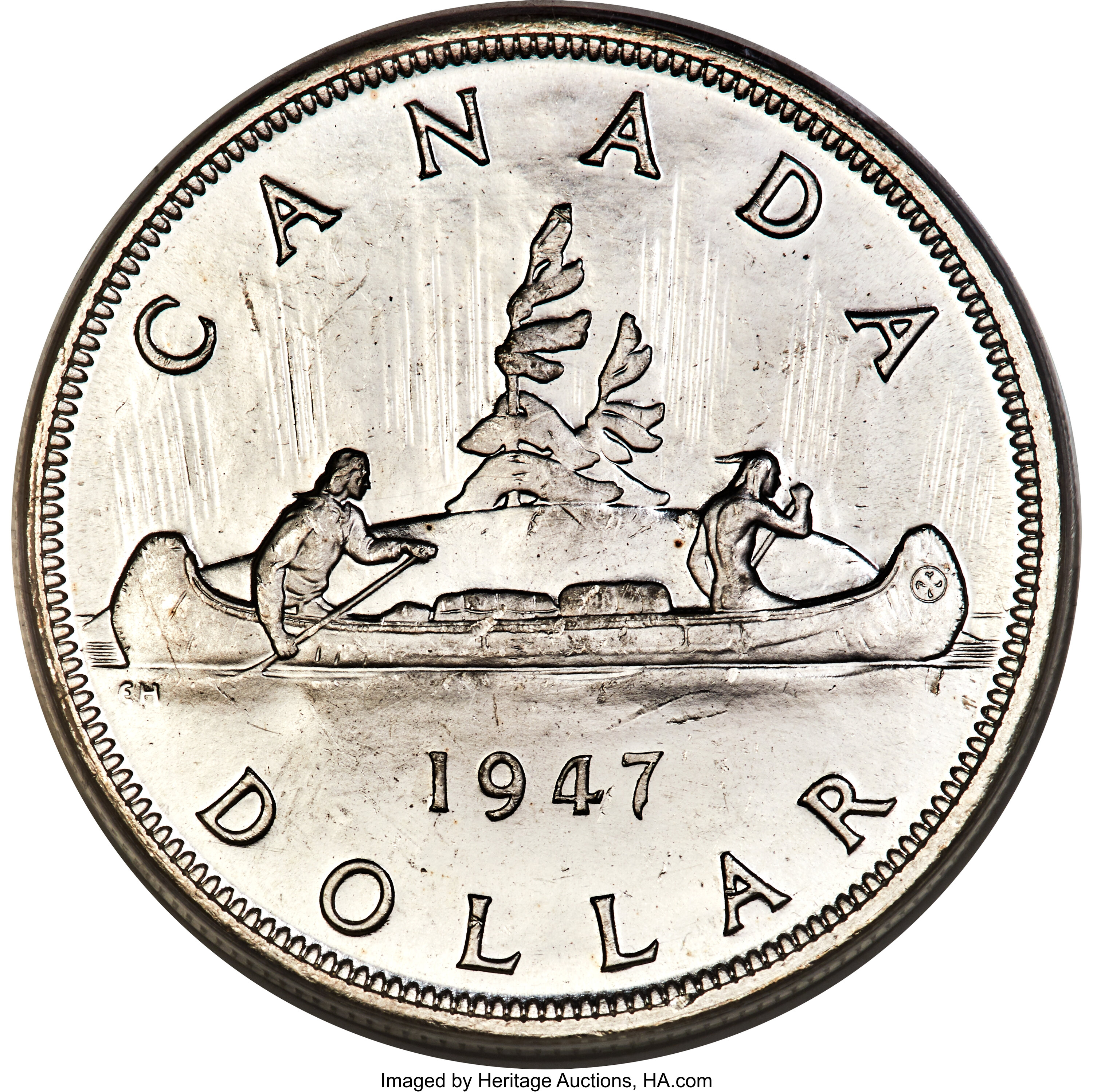 1947 S$1 Pointed 7  MS (KM-37) MS63 thumbnail 8